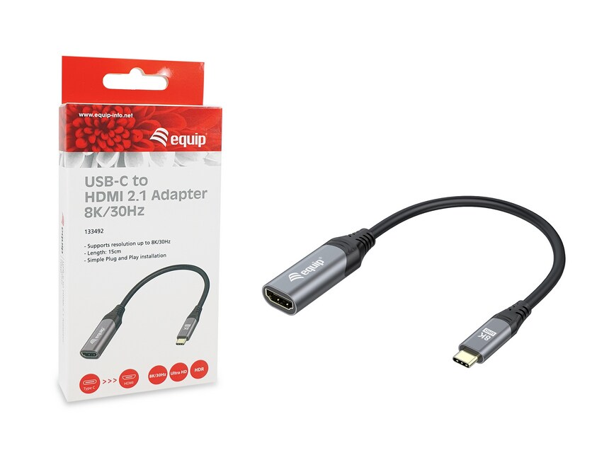 EQUIP 133492 USB-C auf HDMI 2.1 Adapter, 8K/30Hz