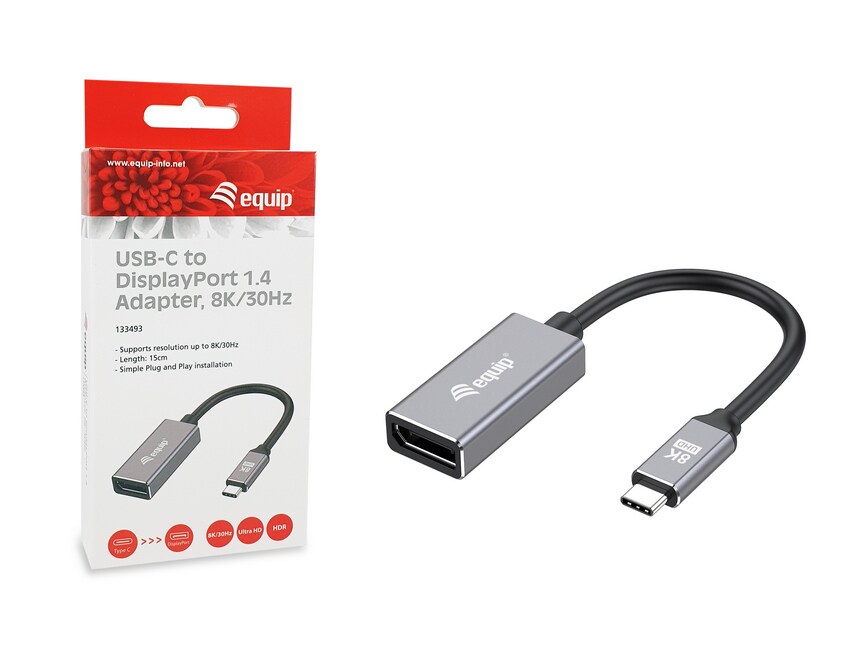 EQUIP 133493 USB-C auf DisplayPort 1.4 Adapter, 8K/30Hz