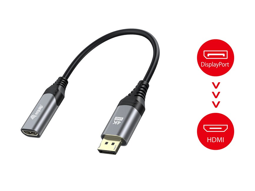 EQUIP 133445 DisplayPort 1.2 auf HDMI Adapter, 4K/60Hz