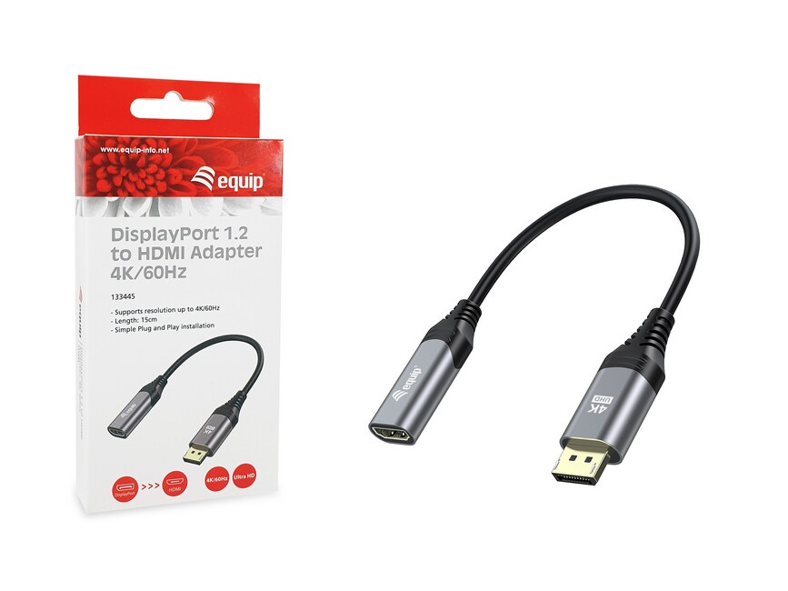 EQUIP 133445 DisplayPort 1.2 auf HDMI Adapter, 4K/60Hz