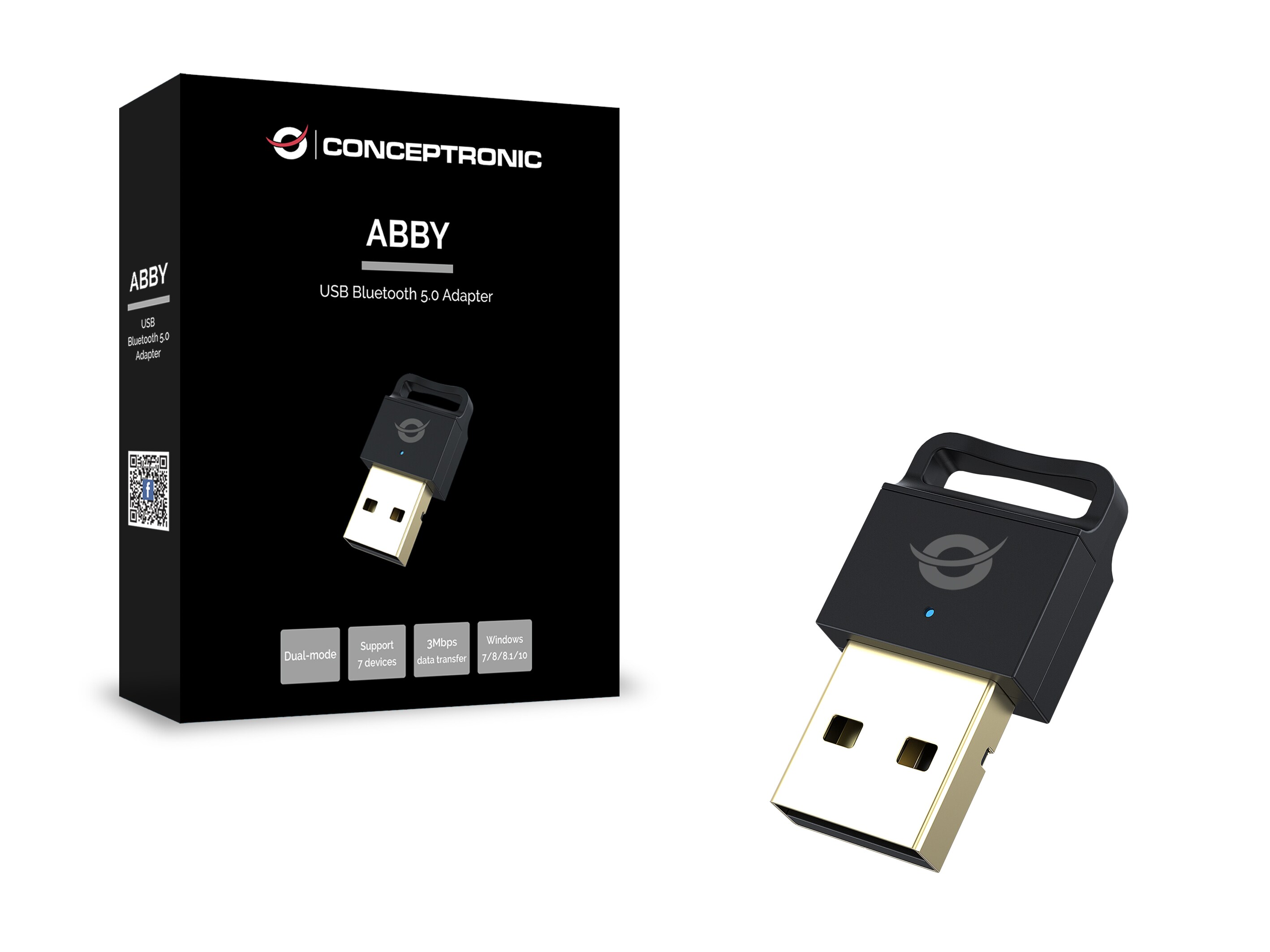 Conceptronic ABBY06B Bluetooth-V5.0-USB-Adapter