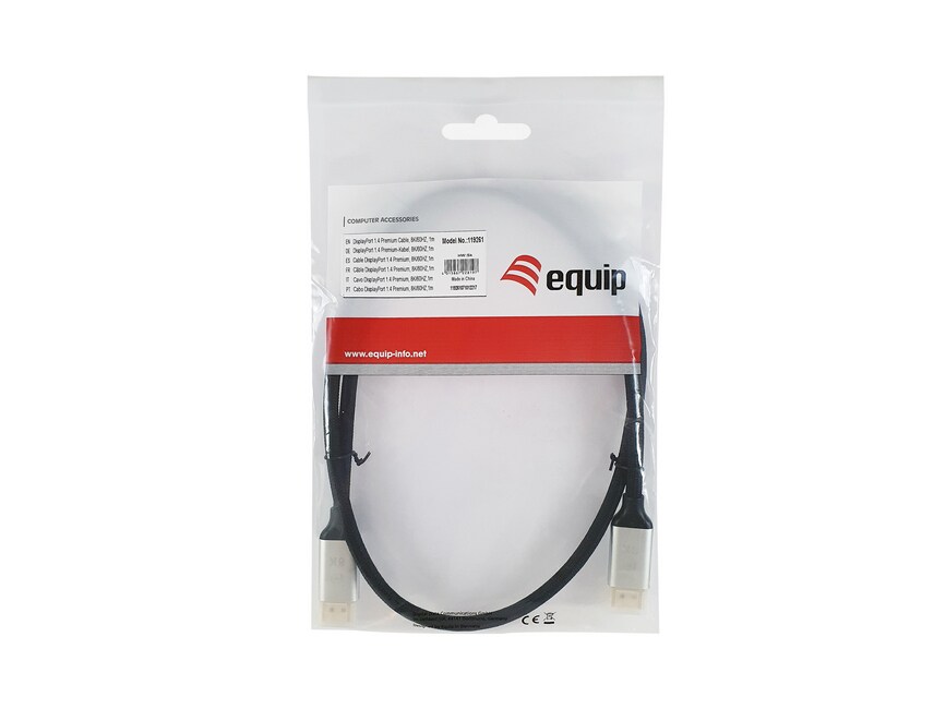 EQUIP 119261 DisplayPort 1.4 Premium-Kabel, 1.0m, 8K/60Hz