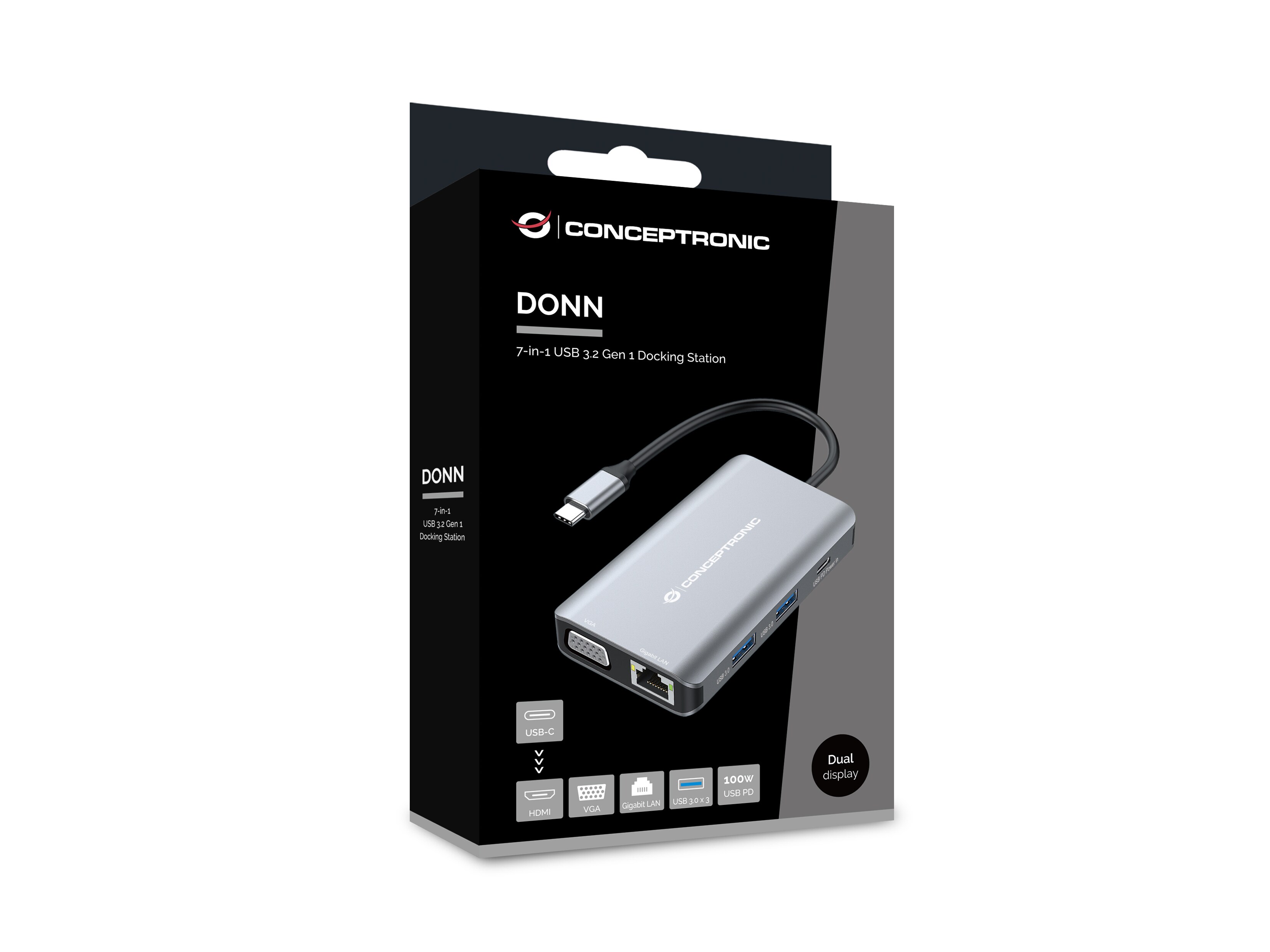 Conceptronic DONN21G 7-in-1 USB 3.2 Gen 1 Dockingstation