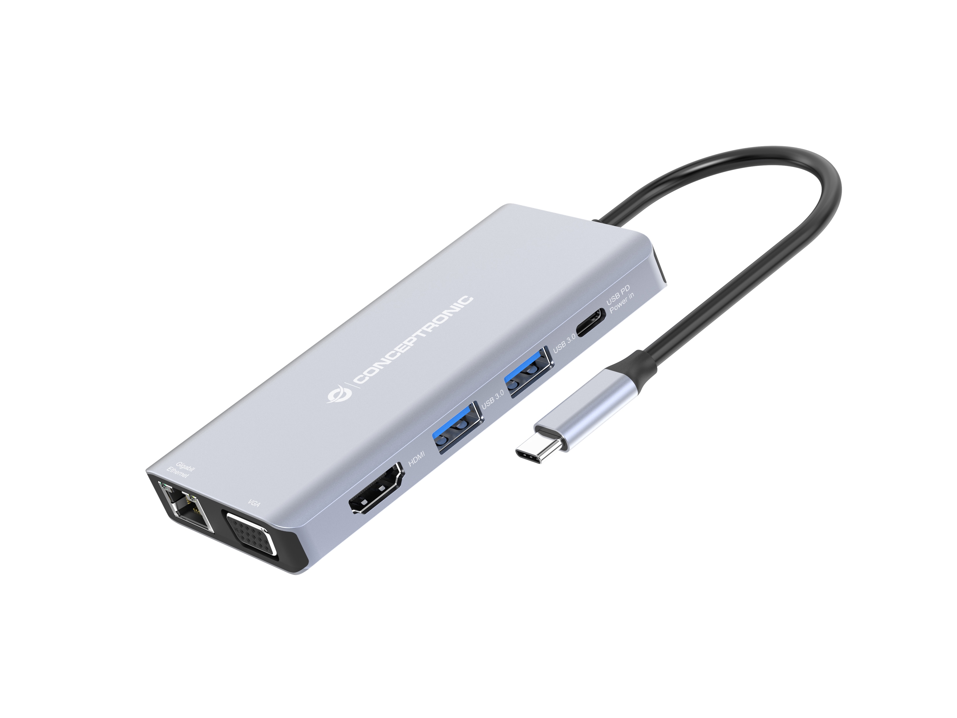 Conceptronic DONN20G 10-in-1 USB 3.2 Gen 1 Dockingstation, HDMI, USB-A 3.0 x 3