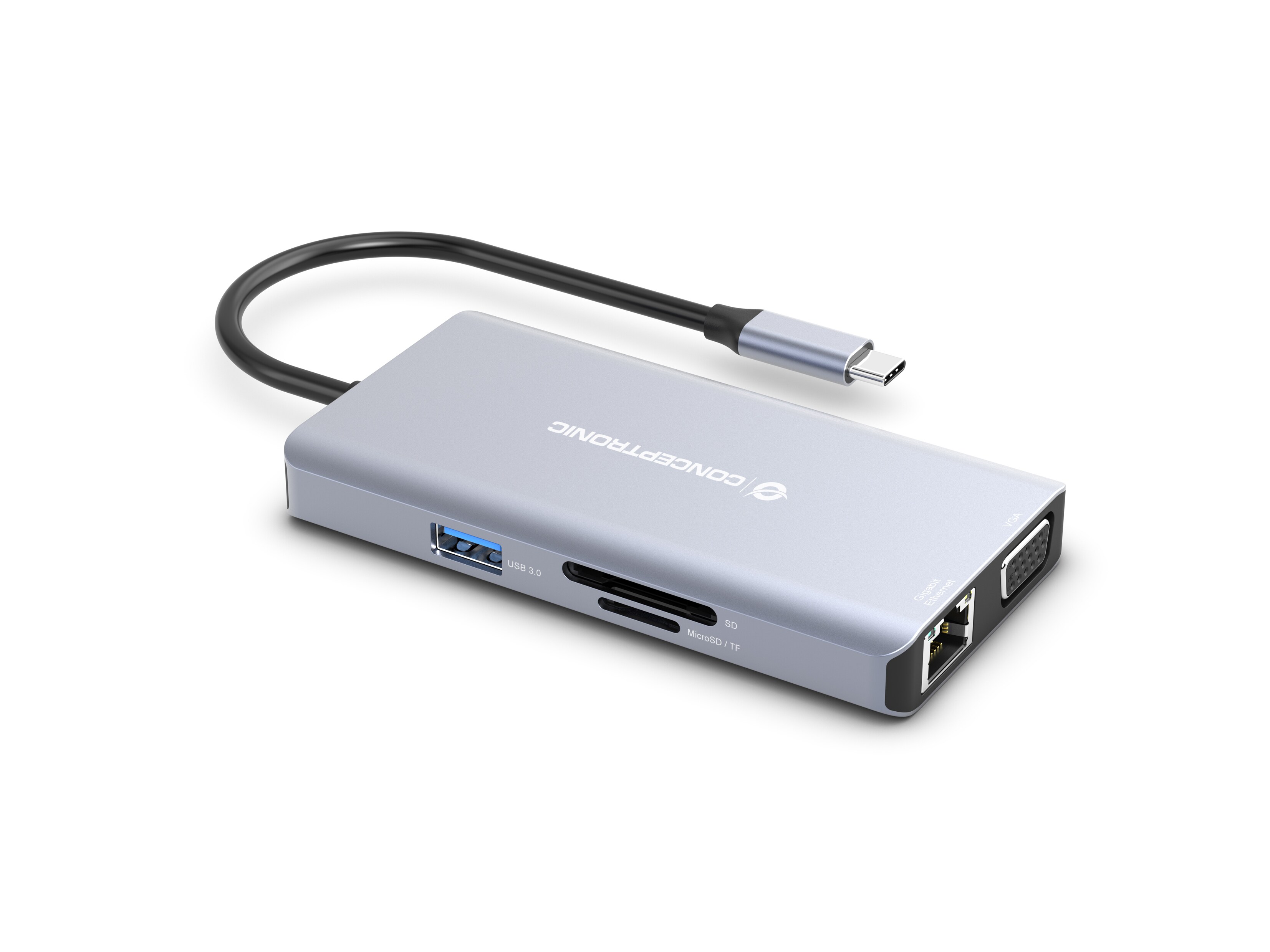 Conceptronic DONN20G 10-in-1 USB 3.2 Gen 1 Dockingstation, HDMI, USB-A 3.0 x 3