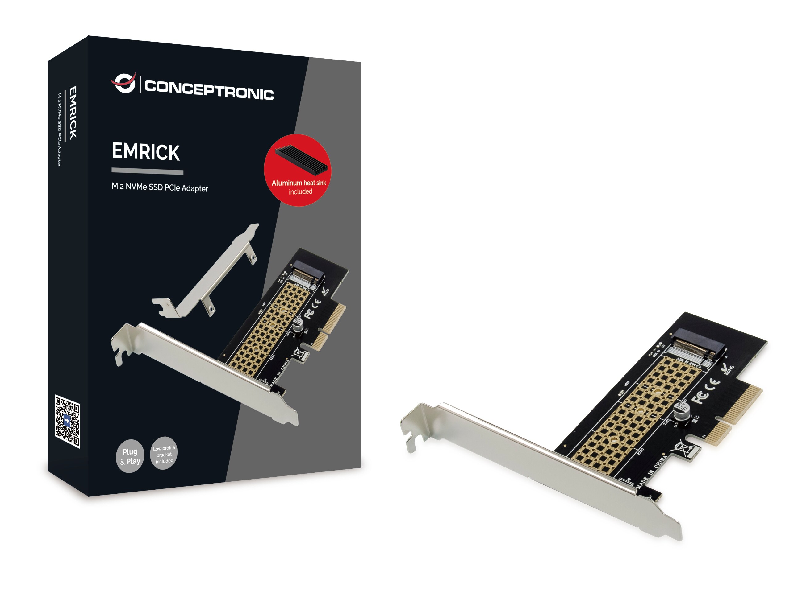 Conceptronic EMRICK05BS M.2-NVMe-SSD-PCIe-Adapter