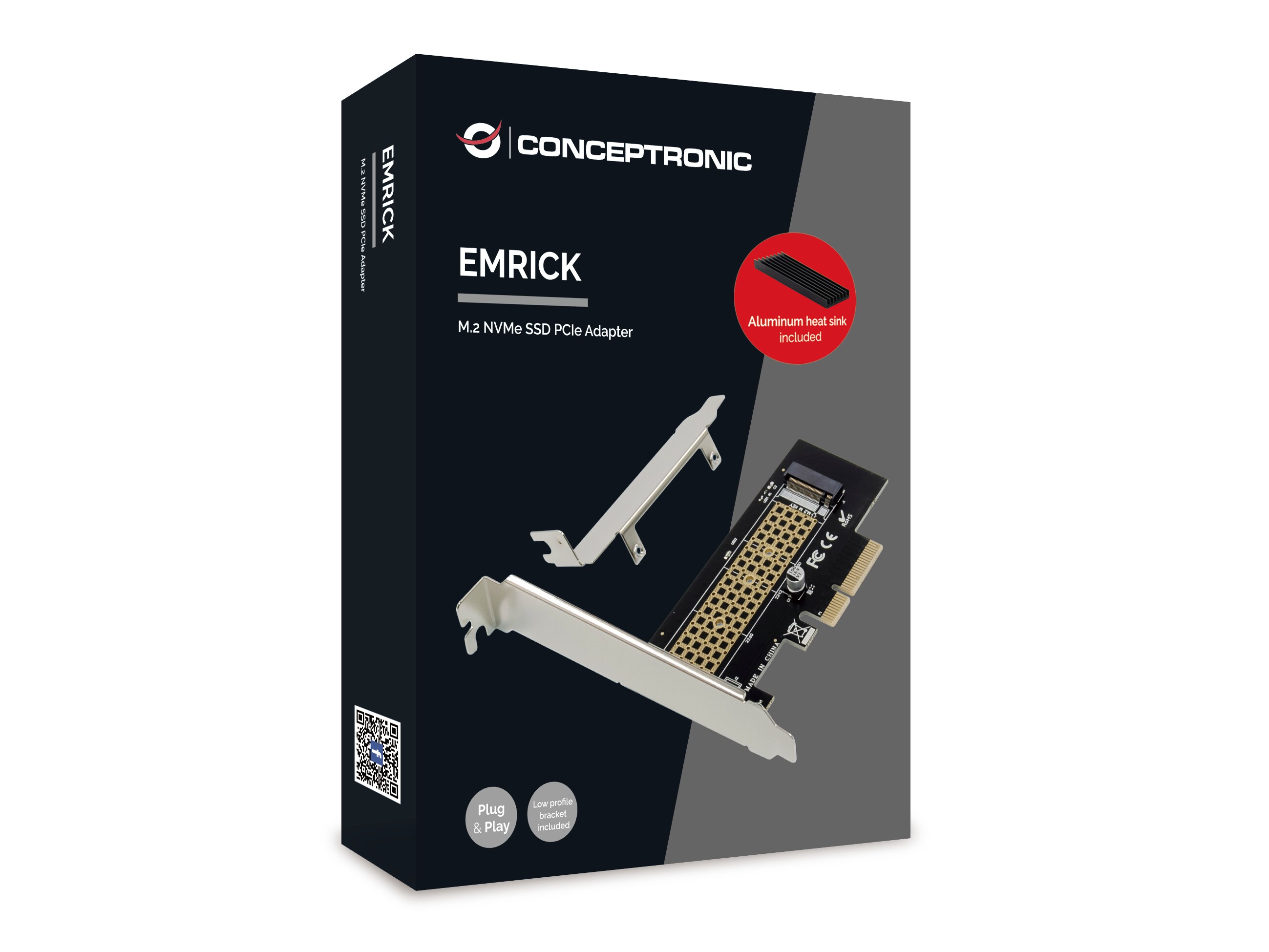 Conceptronic EMRICK05BS M.2-NVMe-SSD-PCIe-Adapter