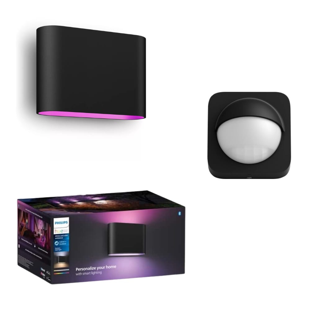 Philips Hue White &amp; Color Ambiance Dymera smarte Wandleuchte + Outdoor Sensor