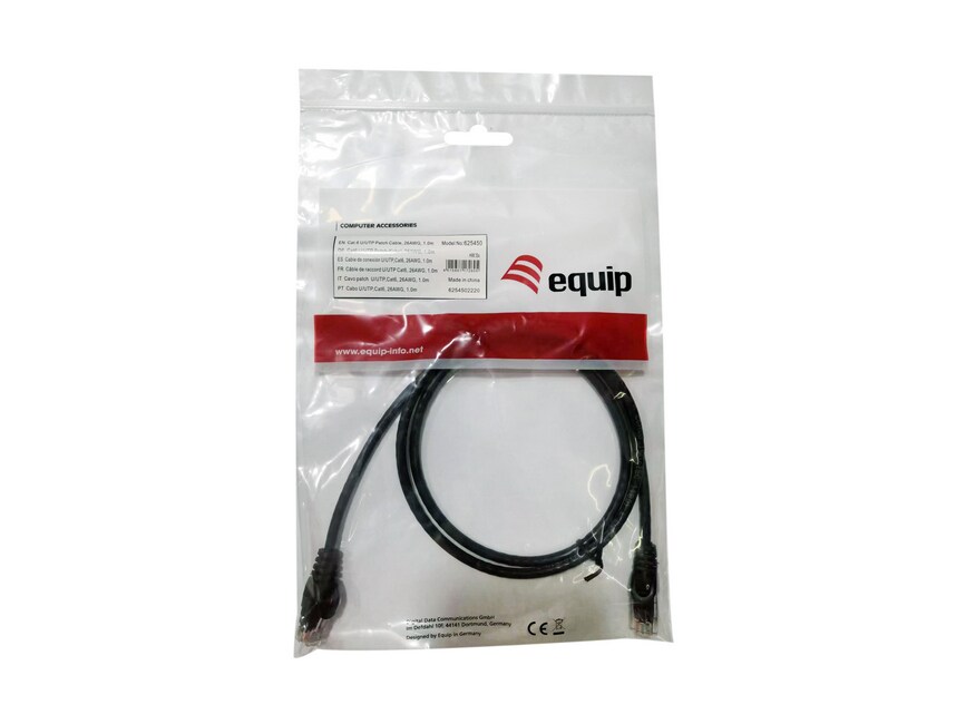 EQUIP 625457 Cat.6 U/UTP Patchkabel, 0.5m , Schwarz