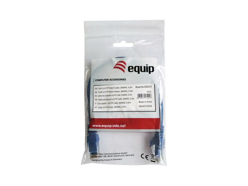 EQUIP 625433 Cat.6 U/UTP Patchkabel, 0.25m , Blau