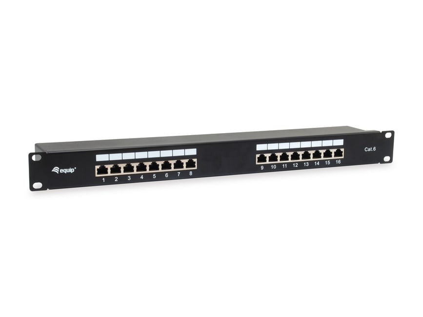 EQUIP 326417 Cat.6 Geschirmtes Patch Panel, Schwarz