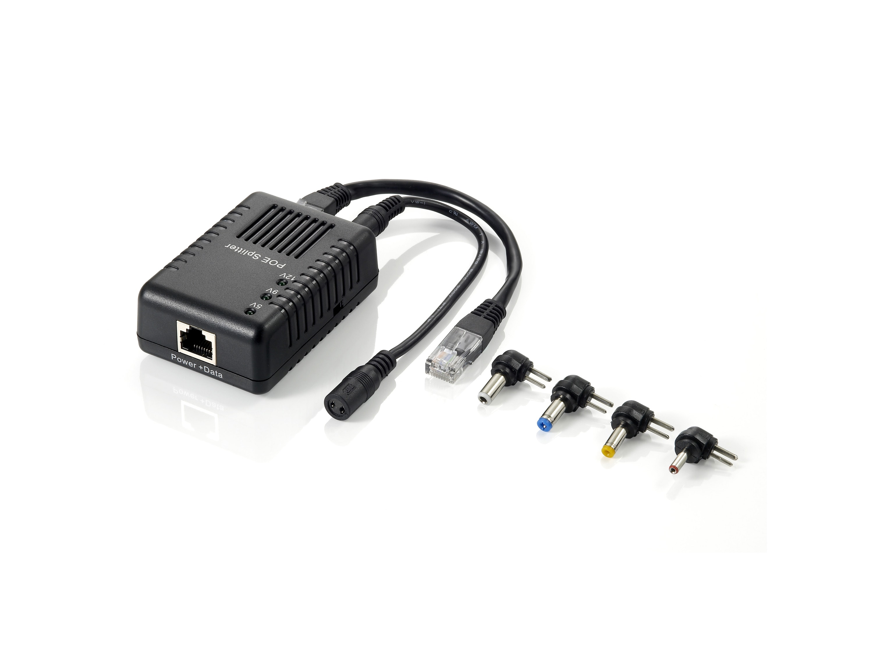 LEVELONE Fast Ethernet PoE Splitter, 802.3af PoE, 5-12V DC Ausgang