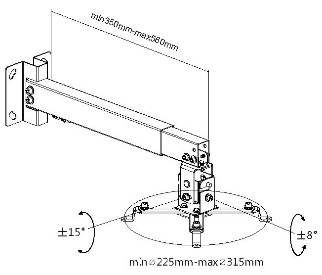 EQUIP 650703 Projektor Decken-/ Wandhalterung, White