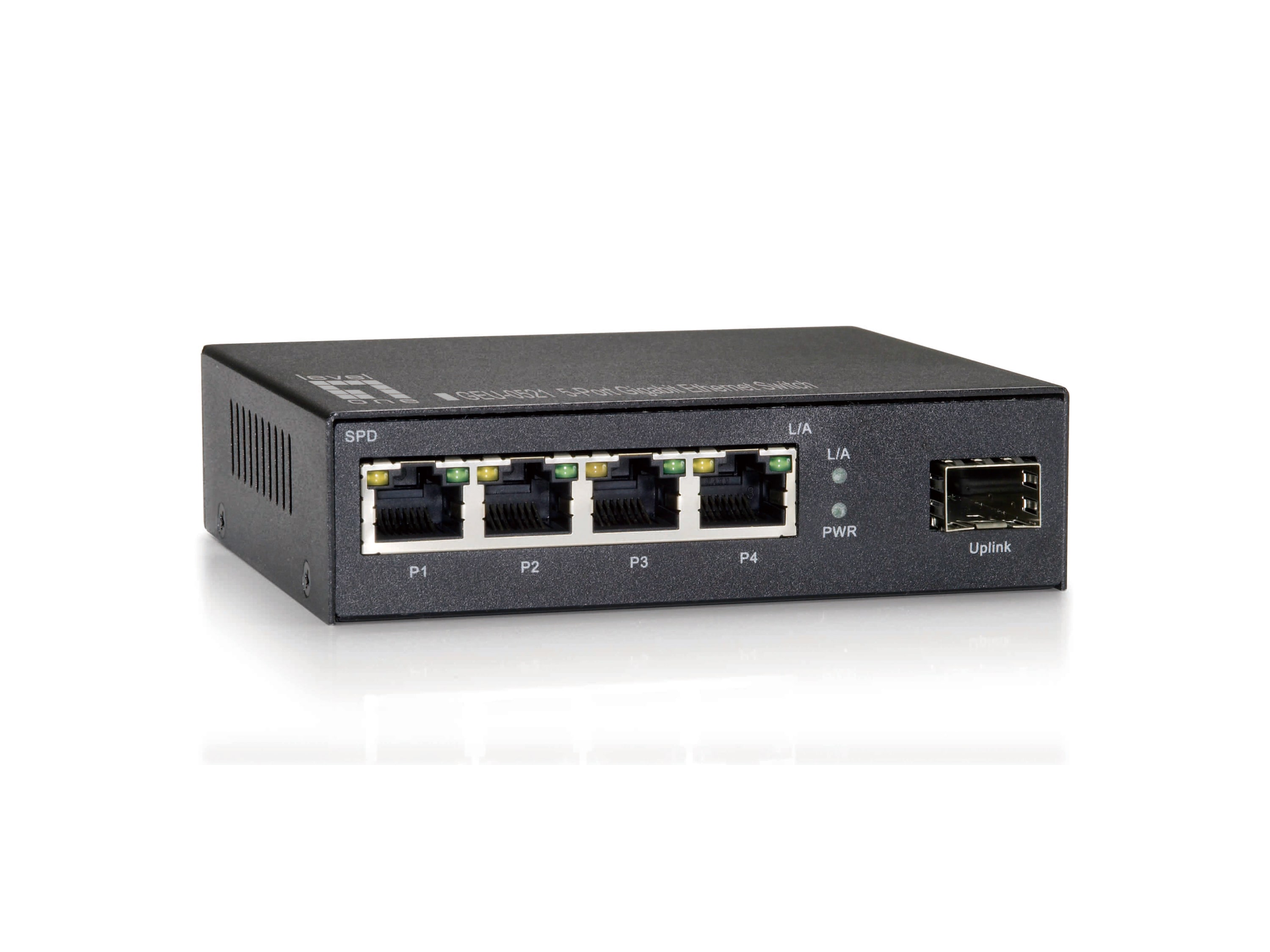 LEVELONE GEU-0521 5-Port-Gigabit-Switch, 1 x SFP