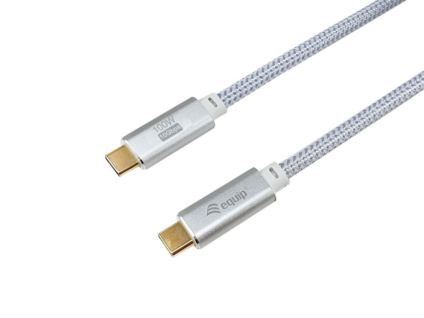 EQUIP 128358 USB 3.2 Gen 2 C-auf-C-Kabel 2,0m PD100W 4K/60Hz 10Gbps, Weiß