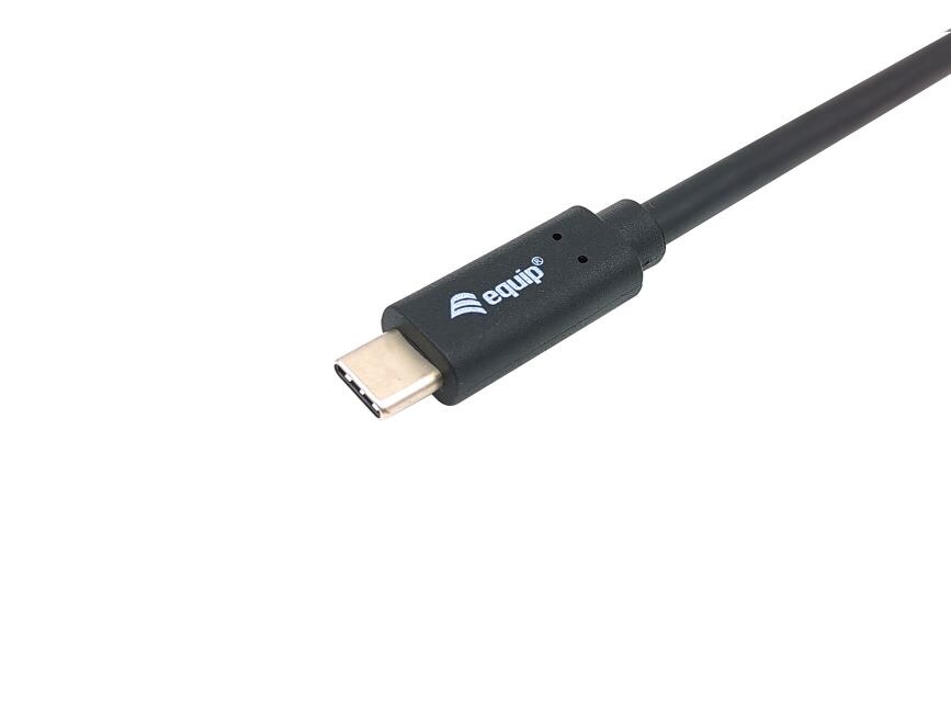 EQUIP 128347 USB 3.2 Gen 1 C auf C Kabel, M/M, 2.0m, PD 60W, 5Gbps, Schwarz