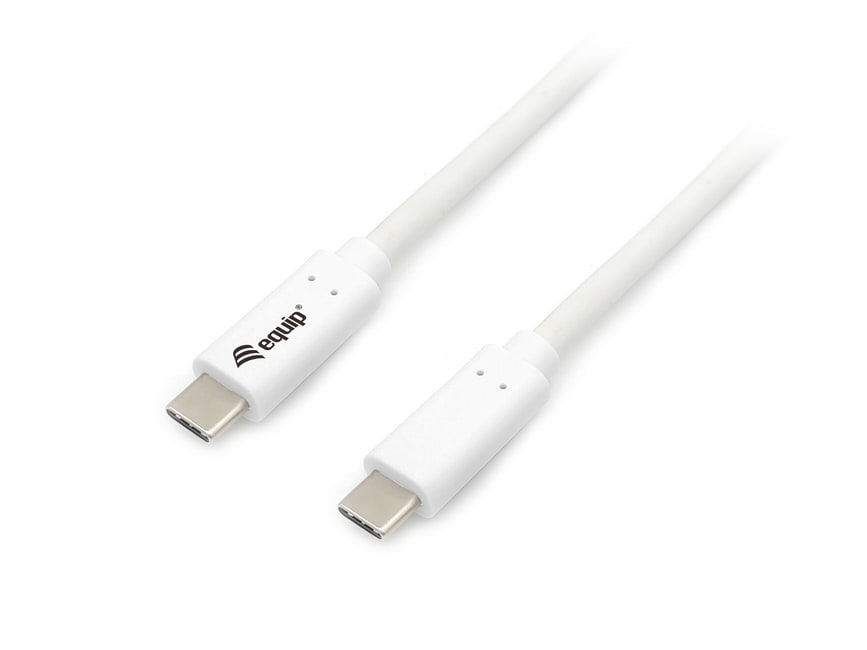 EQUIP 128361 USB 3.2 Gen 1 C auf C Kabel, M/M, 1.0m, PD 60W, 5Gbps, Weiß