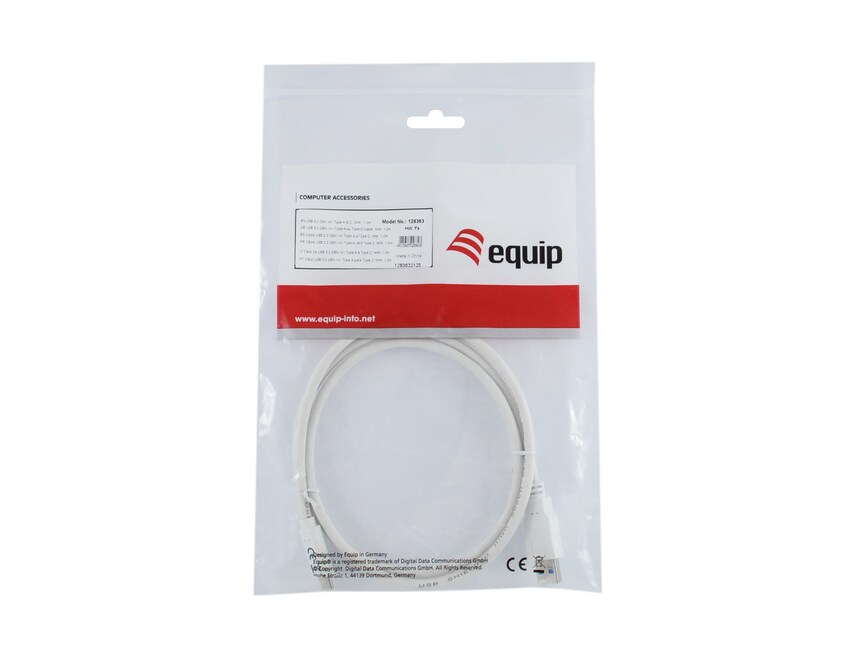 EQUIP 128363 USB 3.2 Gen 1 C auf A Kabel, M/M, 1.0m, 5Gbps, Weiß