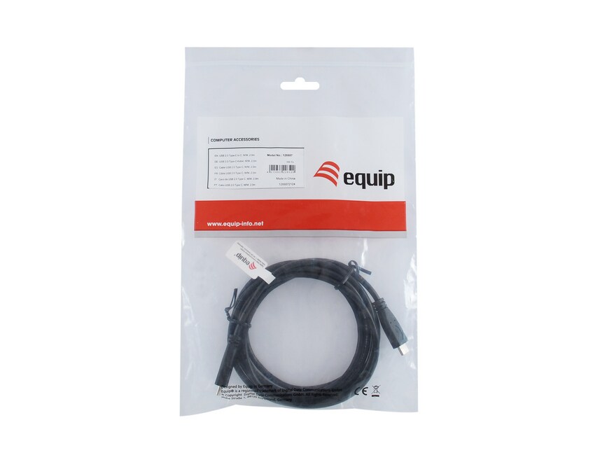 EQUIP 128887 USB 2.0 C auf C Kabel, M/M, 2.0m, PD 60W