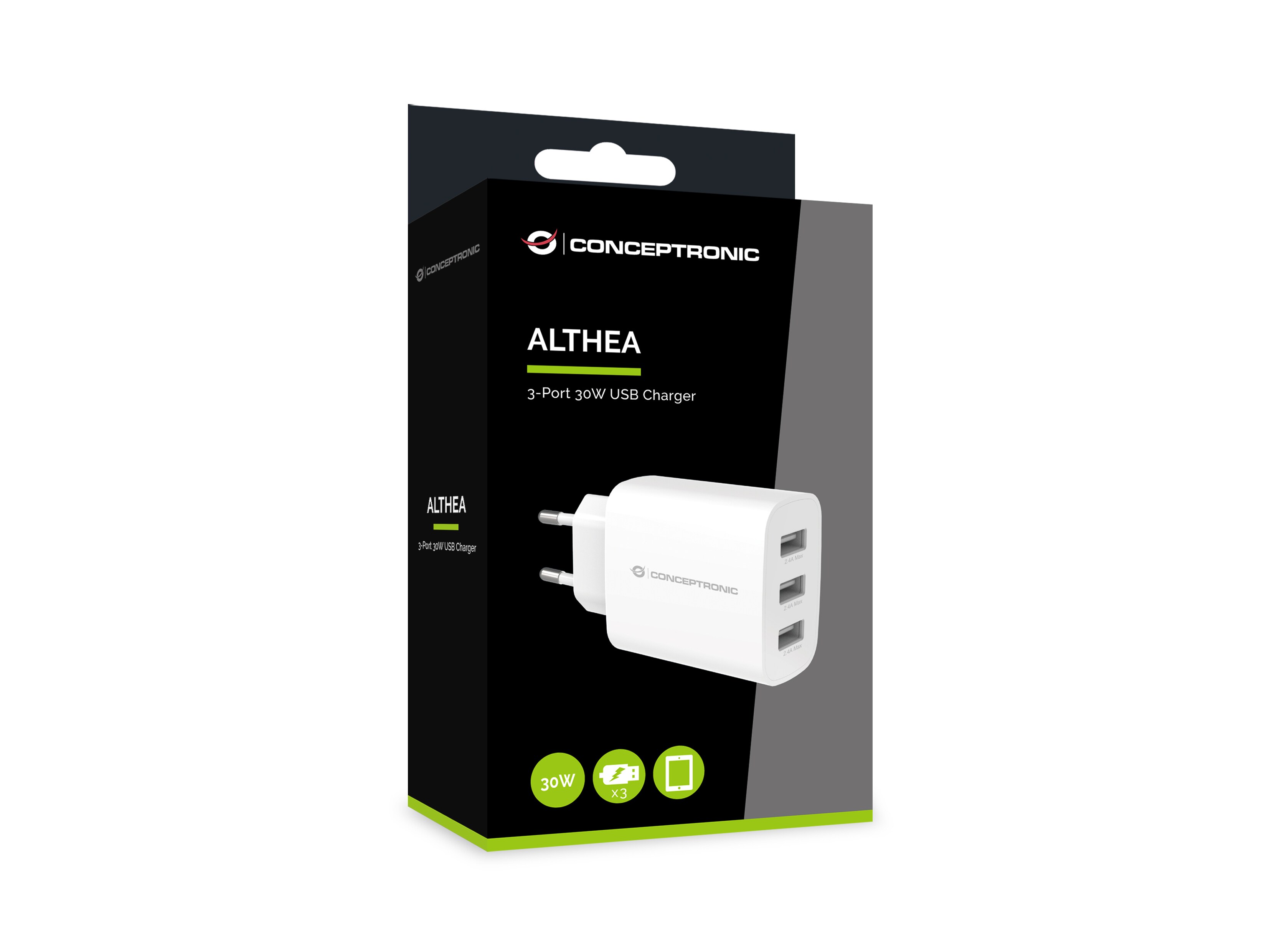 Conceptronic ALTHEA13W 3-Port 30W USB-Ladegerät