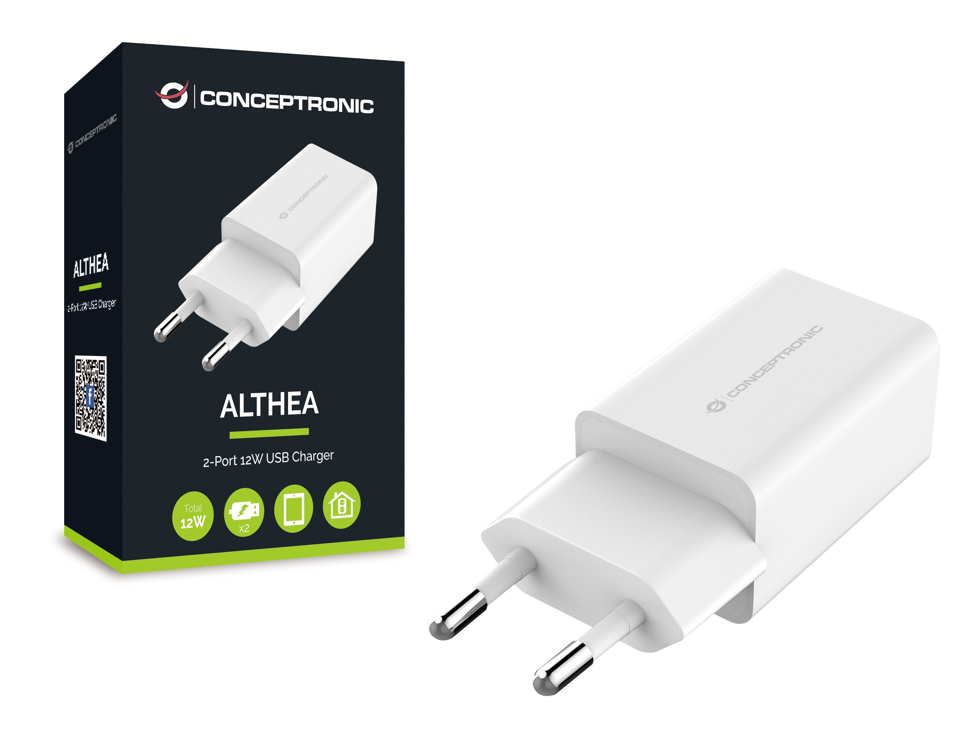 Conceptronic ALTHEA06W 2-Port-12-W-USB-Ladegerät