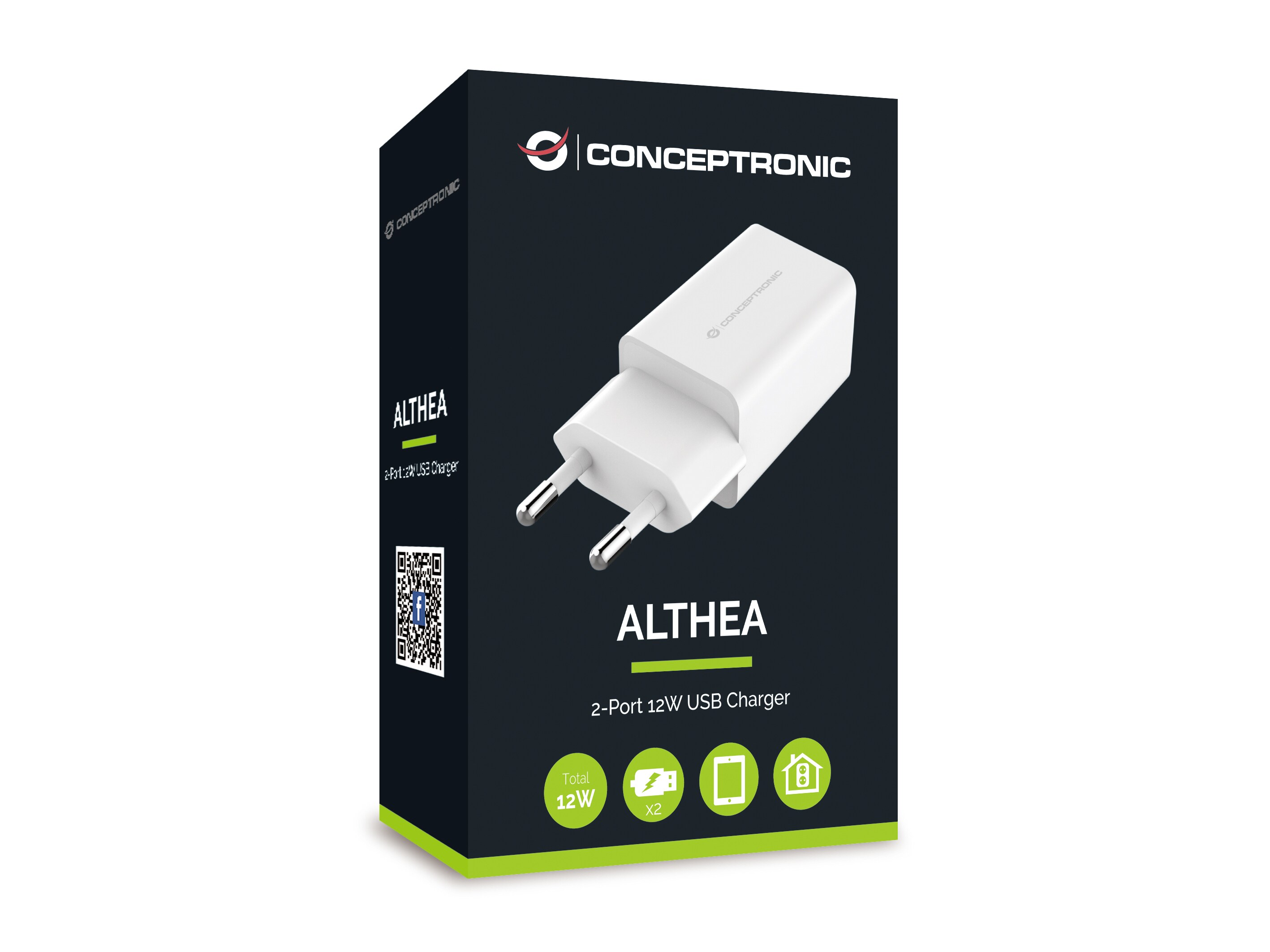 Conceptronic ALTHEA06W 2-Port-12-W-USB-Ladegerät