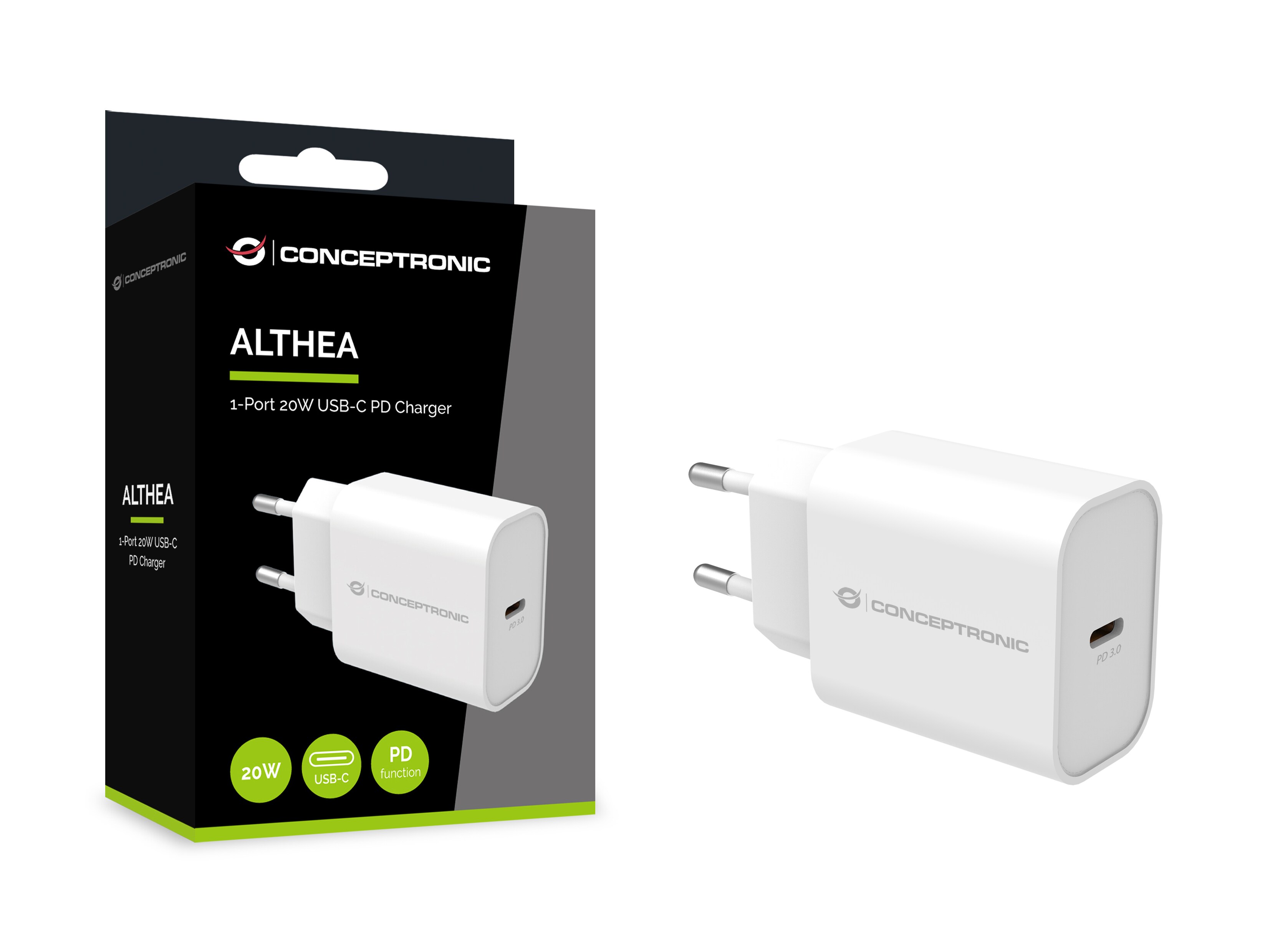 Conceptronic ALTHEA07W 1-Port 20W USB-C PD-Ladegerät