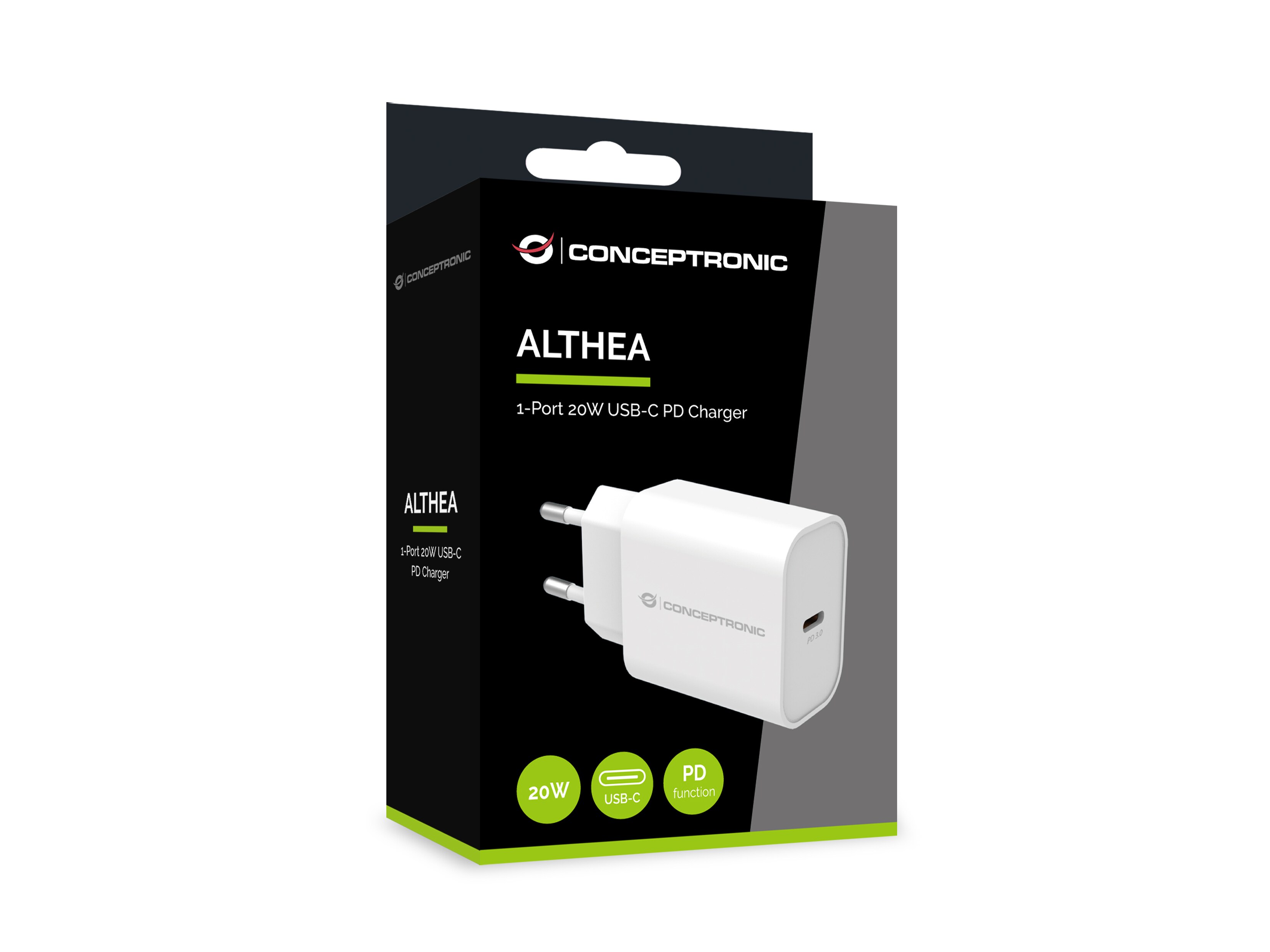 Conceptronic ALTHEA07W 1-Port 20W USB-C PD-Ladegerät