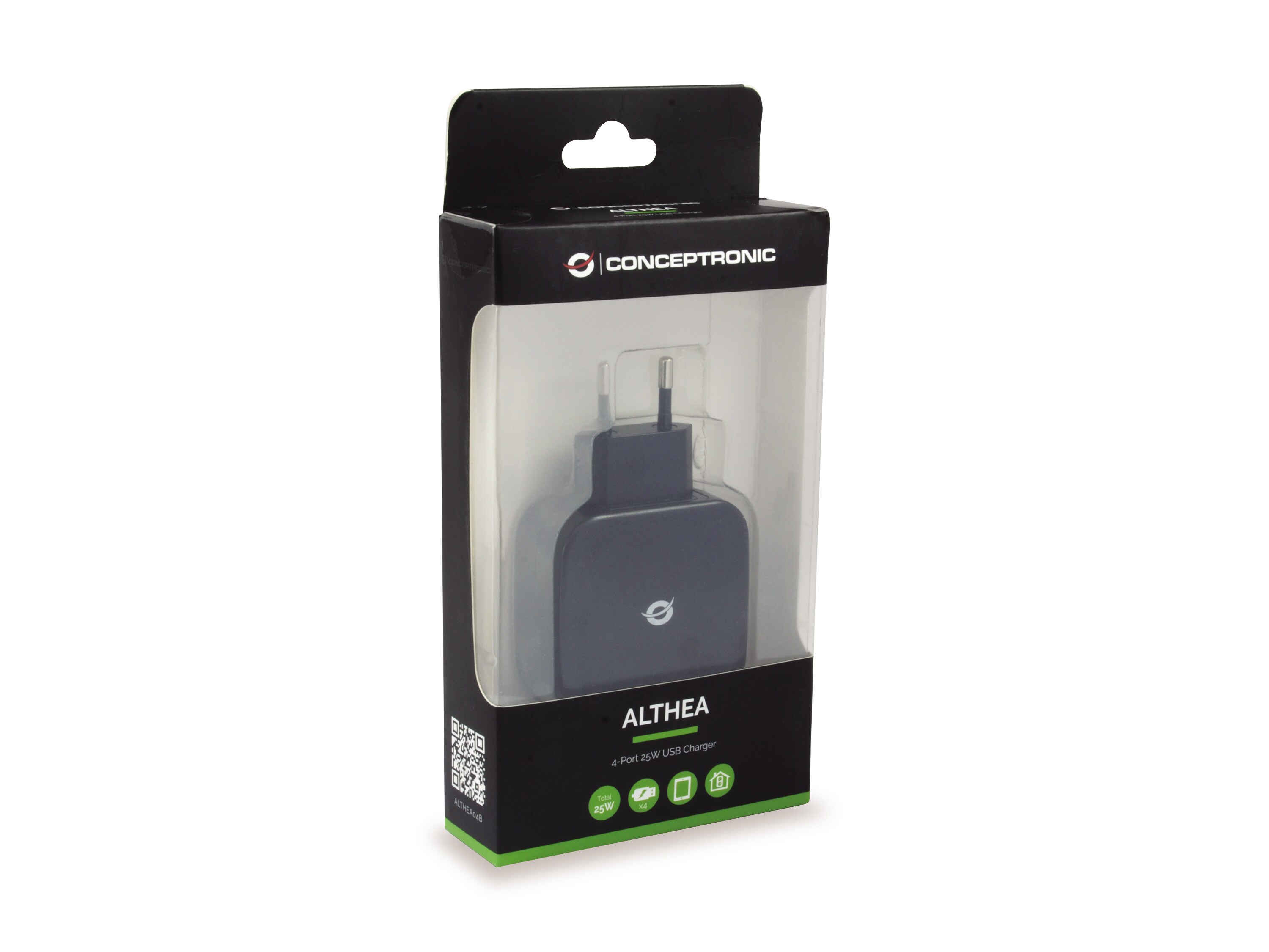 Conceptronic ALTHEA04B 4-Port-25-W-USB-Ladegerät