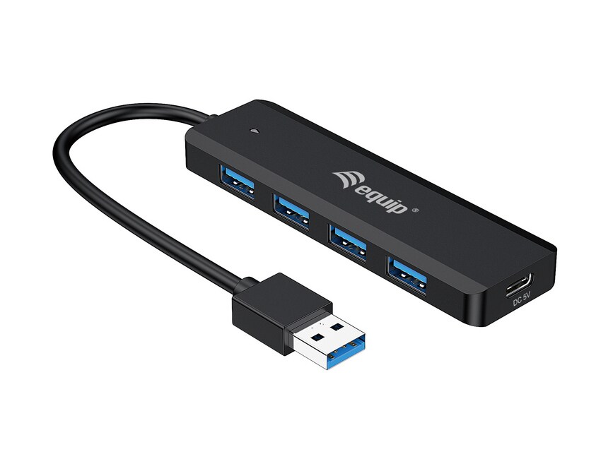 EQUIP 128959 4-Port-USB-3.2 Gen 1-Hub und Adapter für USB-C