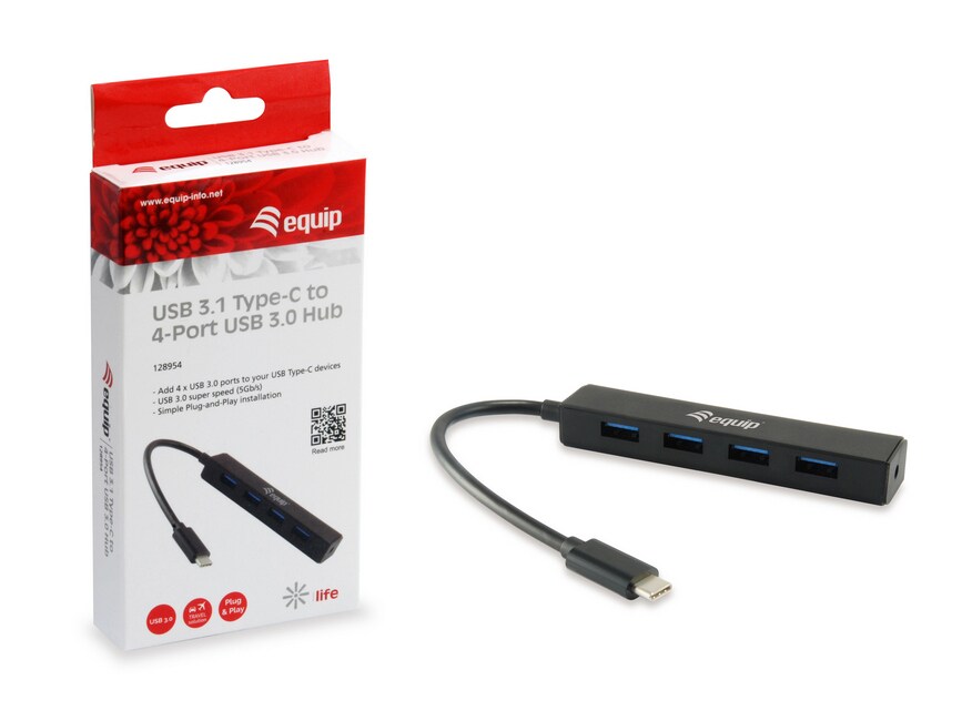 EQUIP 128954 USB-C zu 4-Port USB-3.2 Gen 1-Hub