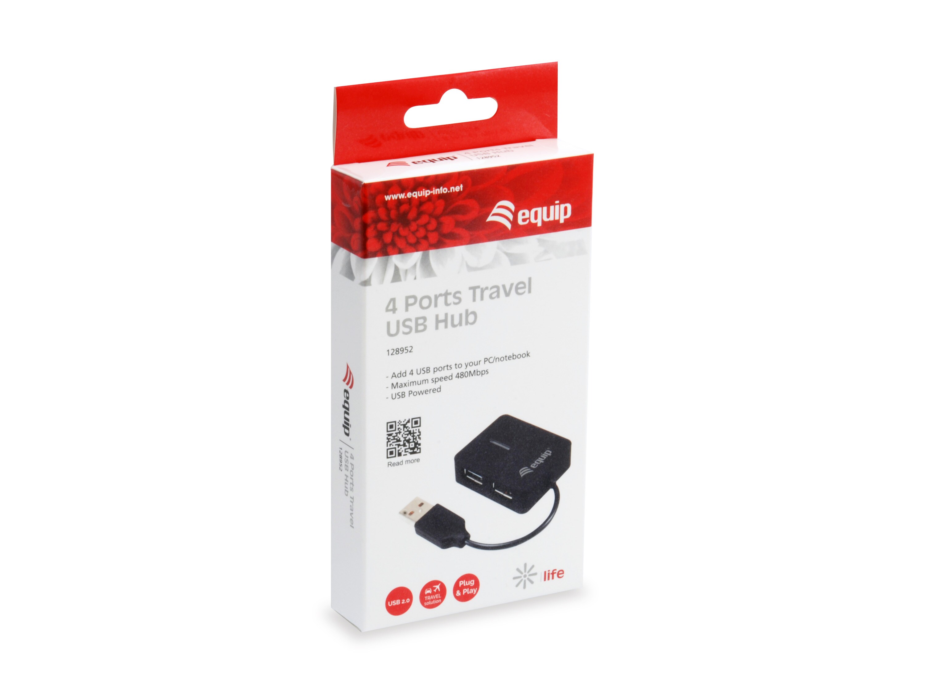 EQUIP 128952 4 Port Reise-USB Hub