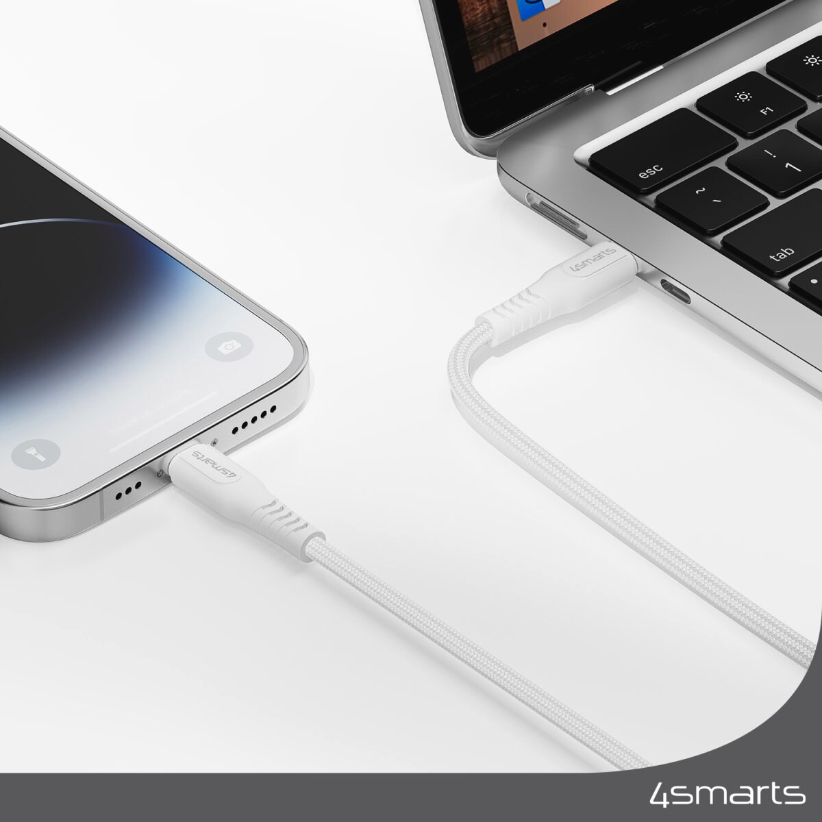 4smarts USB-C auf Lightning Kabel RapidCord PD 30W 1,5m - weiß