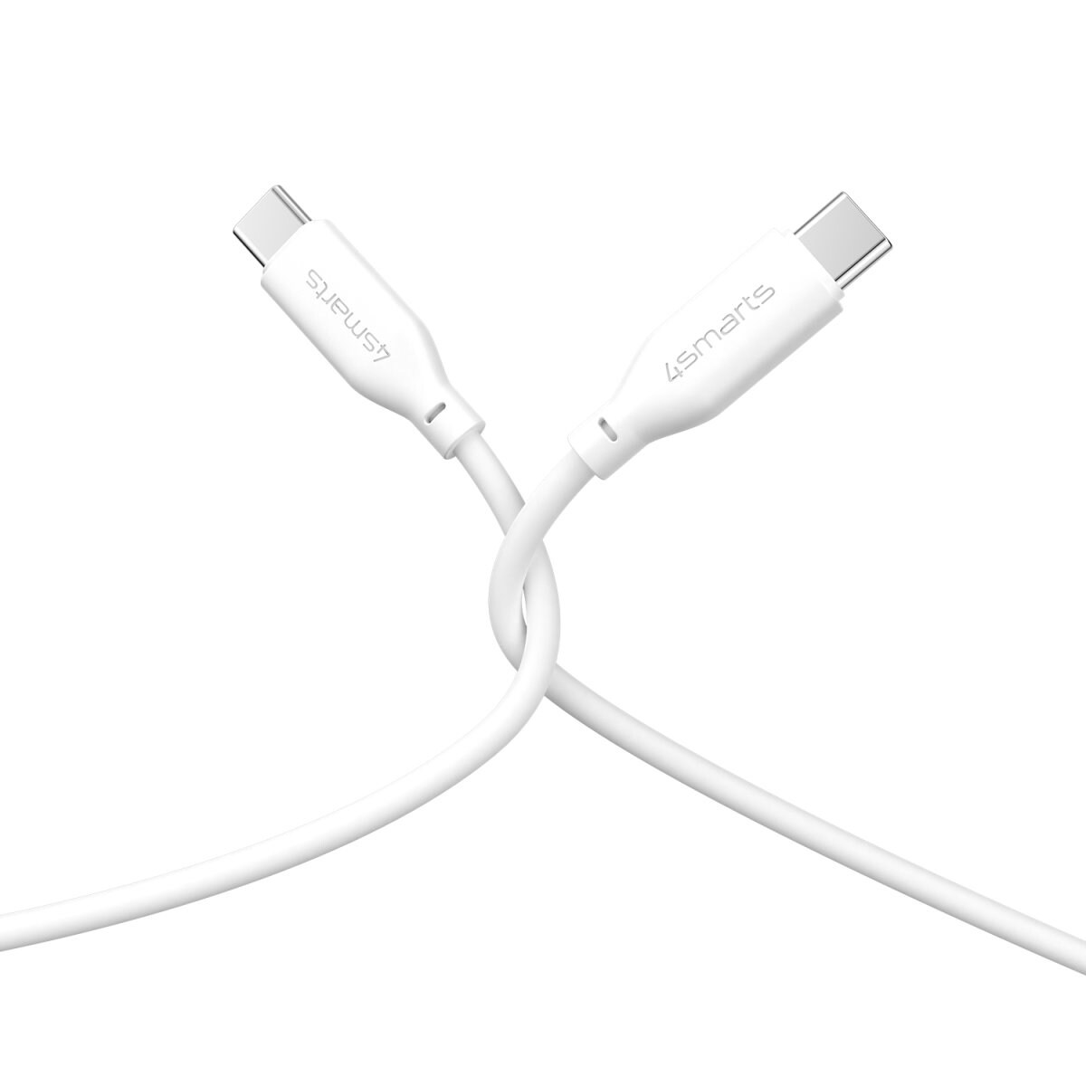 4Smarts USB-C / USB-C Silikon-Kabel High Flex 60W 1,5m - weiß