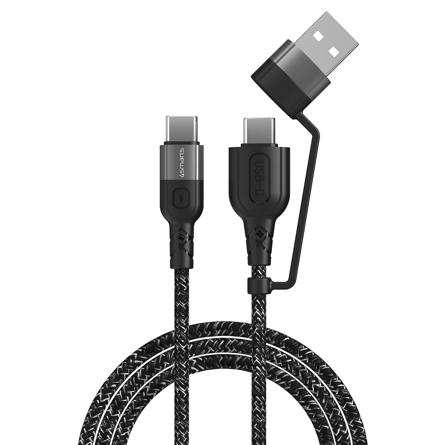 4smarts USB-C &amp; -A/USB-C Kabel ComboCord CA 1,5m textil