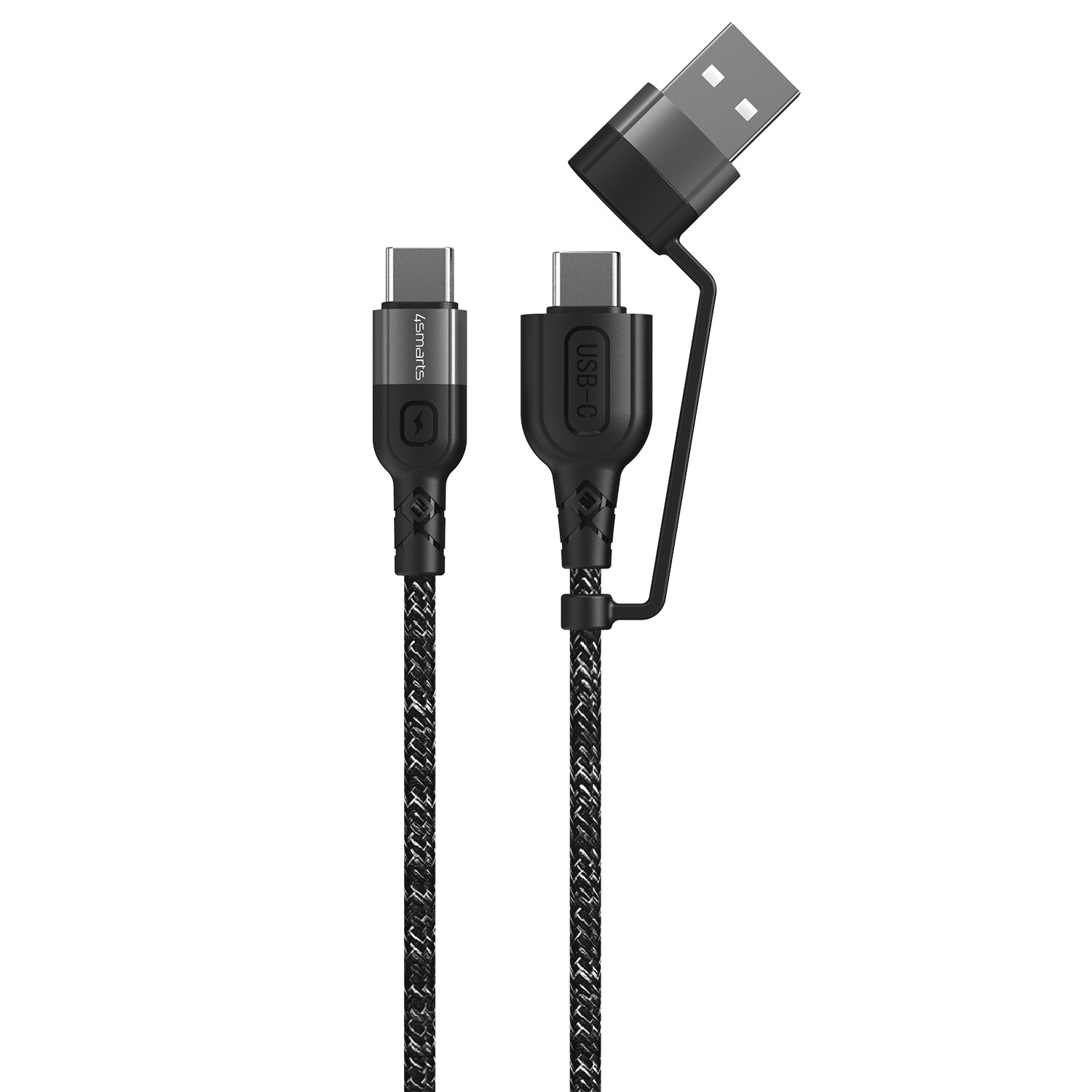 4smarts USB-C &amp; -A/USB-C Kabel ComboCord CA 1,5m textil