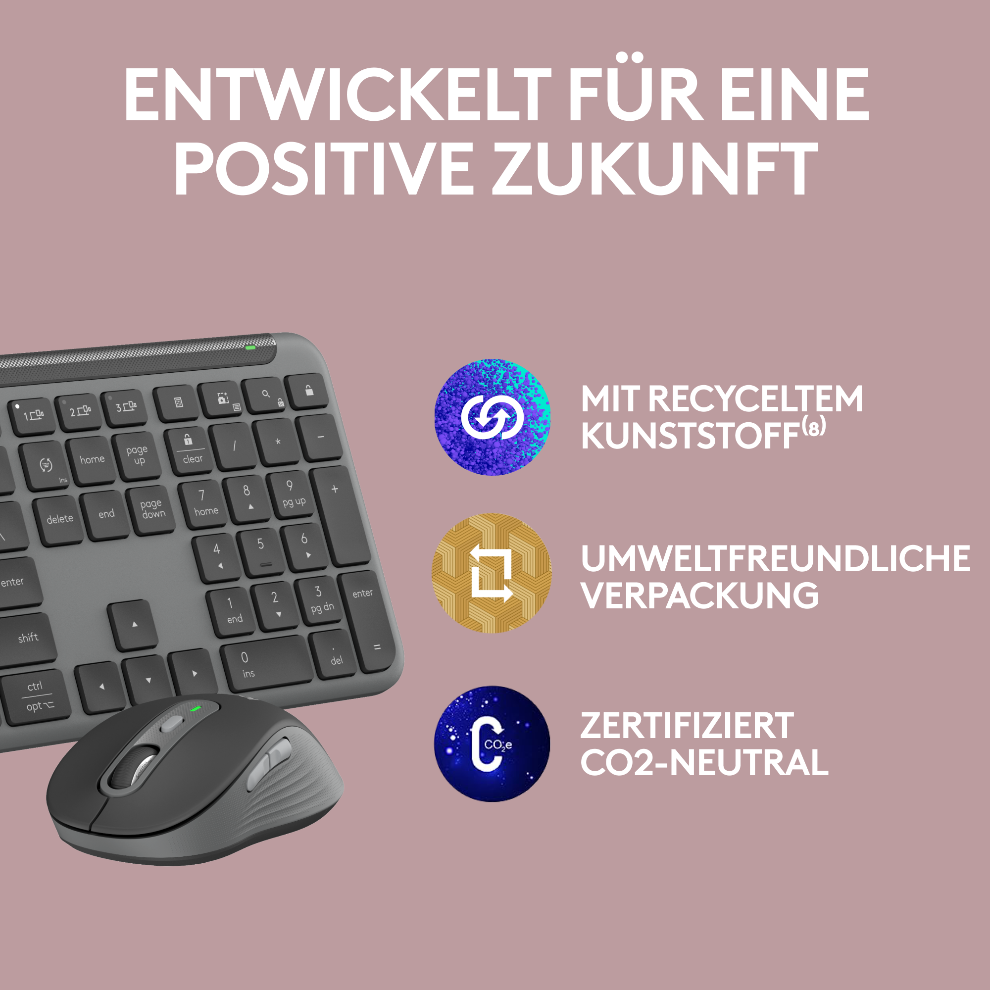 Logitech MK950 Signature Slim Combo Graphite - Kabellose Tastaturkombination