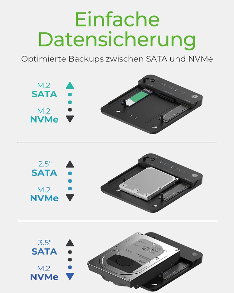 RaidSonic Icy Box IB-2915MSCL-C31 Klonstation für M.2, NVMe, 2,5" SSD, HDD