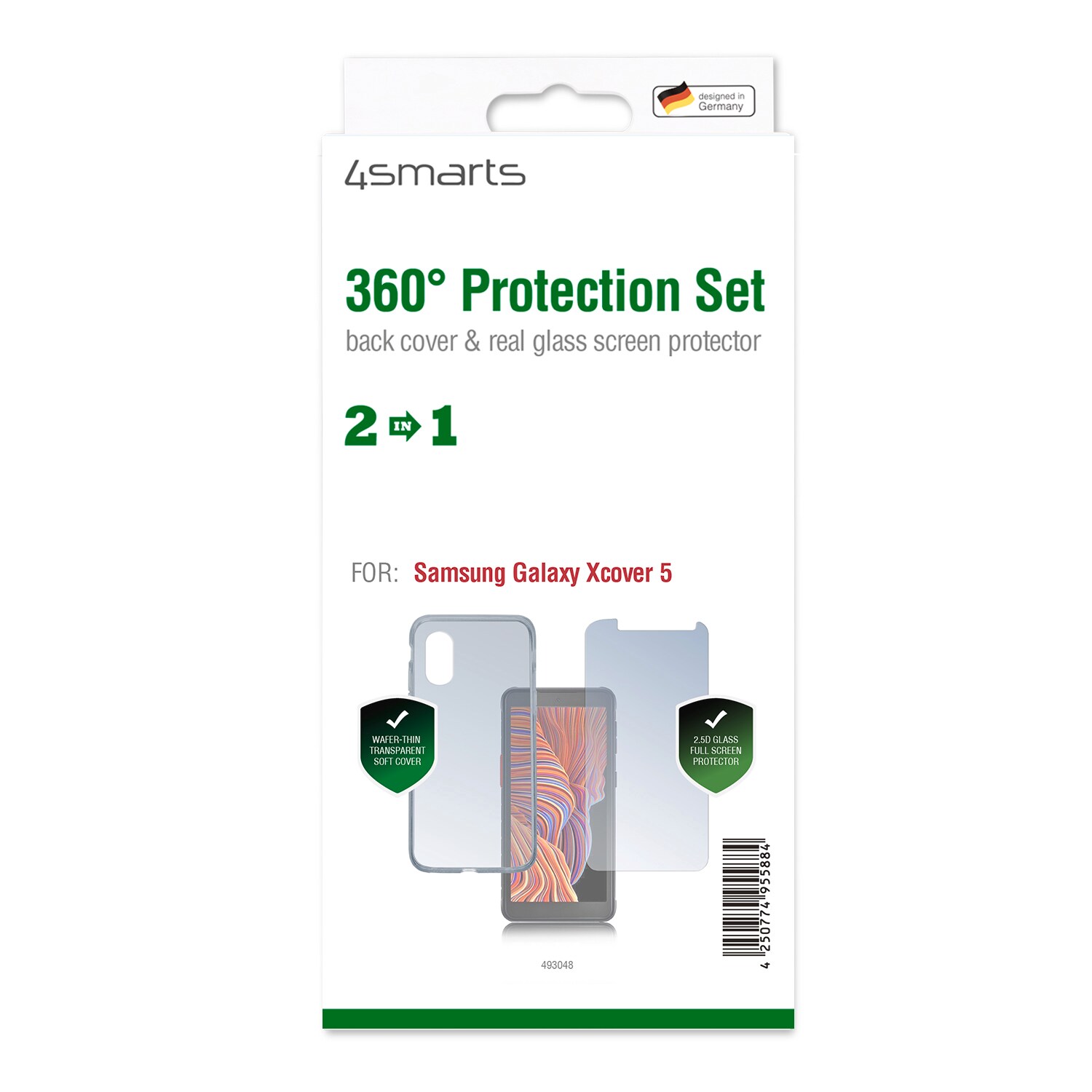 4smarts 360° Protection Set für Galaxy Xcover 5, transparent