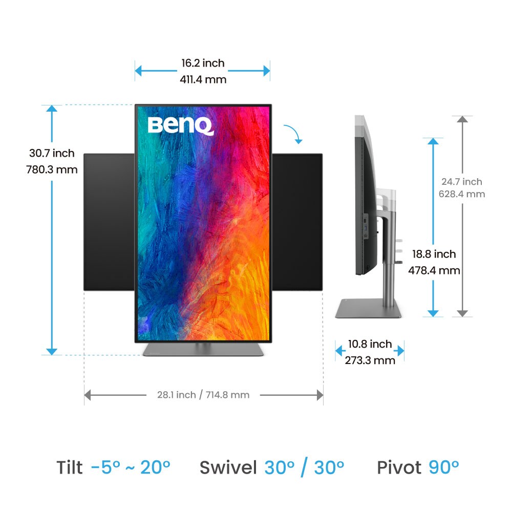 BenQ PD3225U 80cm (31,5") 4K Grafik-Monitor IPS 16:9 DP/HDMI/TB3 Pivot HV