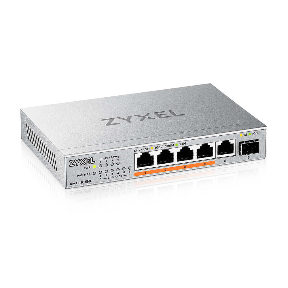 ZyXEL XMG-105 5 Port 10/2,5G MultiGig PoE++ Switch unmanaged