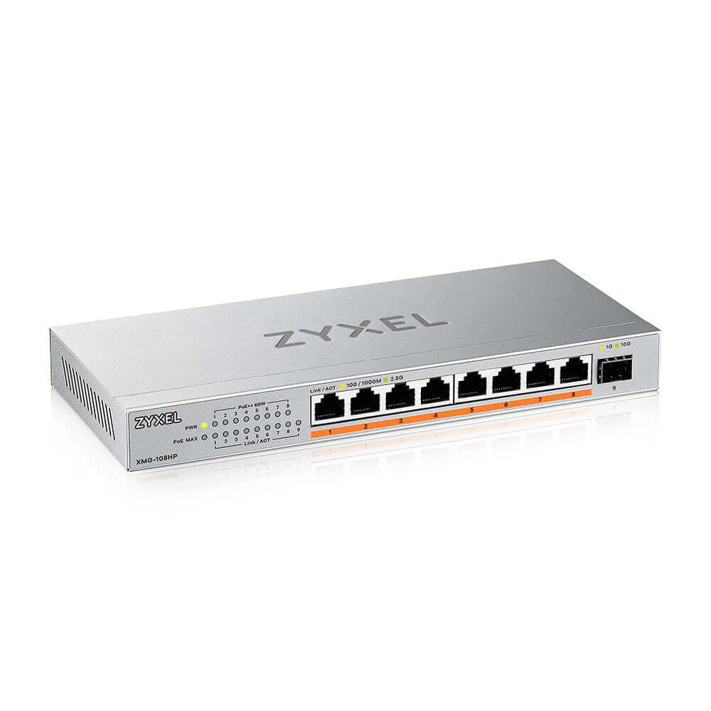 ZyXEL XMG-108 8 Port 10/2,5G MultiGig PoE++ Switch unmanaged