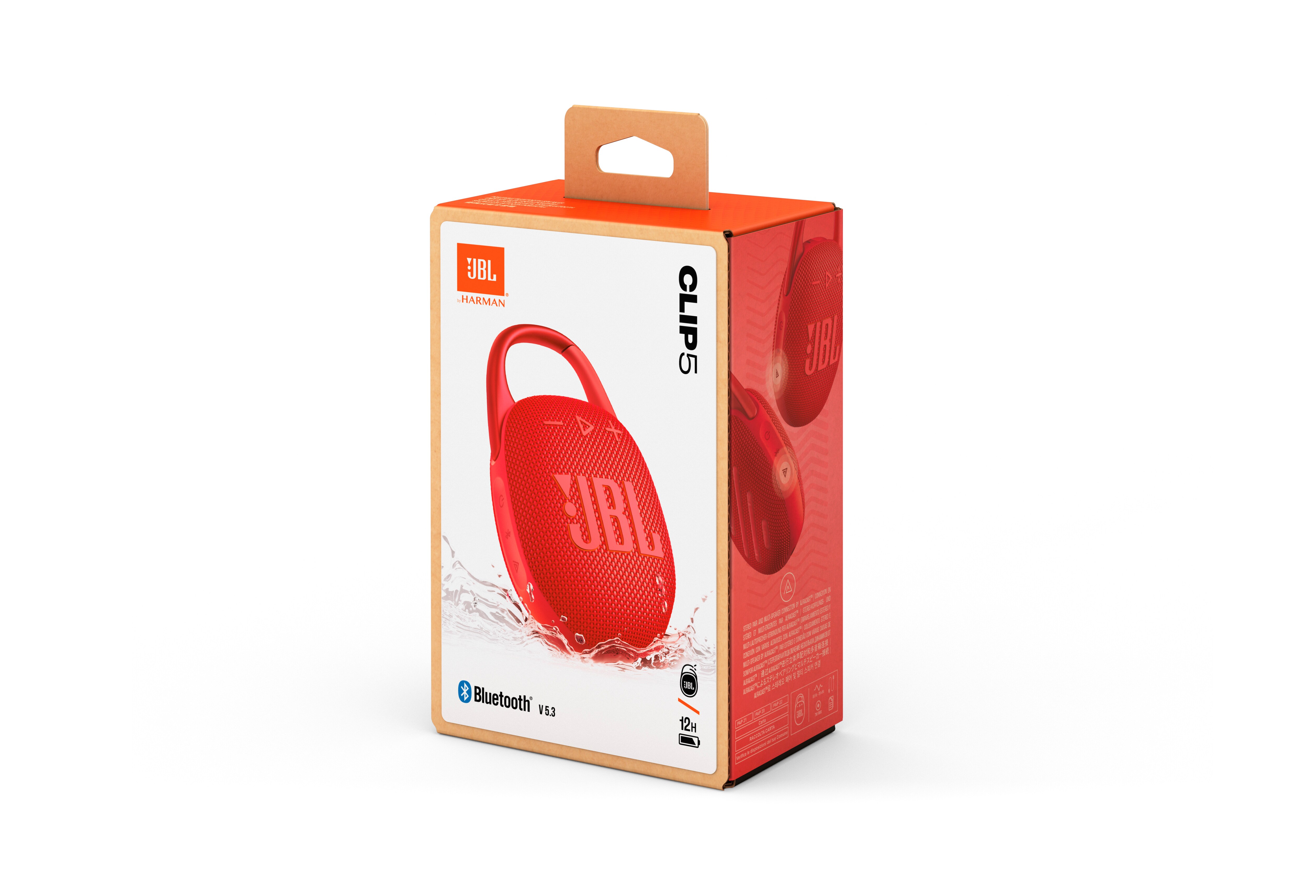 JBL Clip 5 Tragbarer Bluetooth-Lautsprecher wasserdicht nach IP67 rot