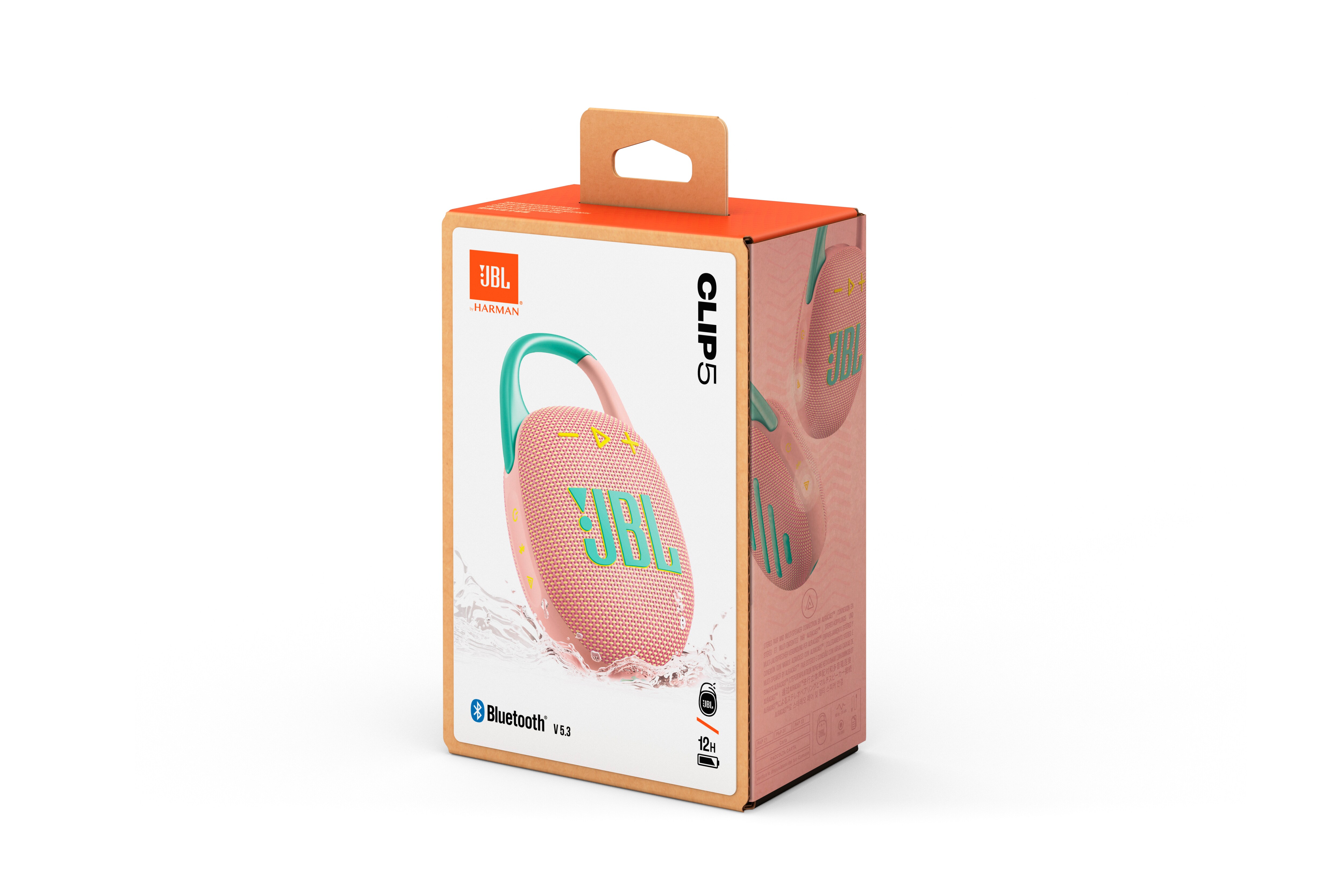 JBL Clip 5 Tragbarer Bluetooth-Lautsprecher wasserdicht nach IP67 pink