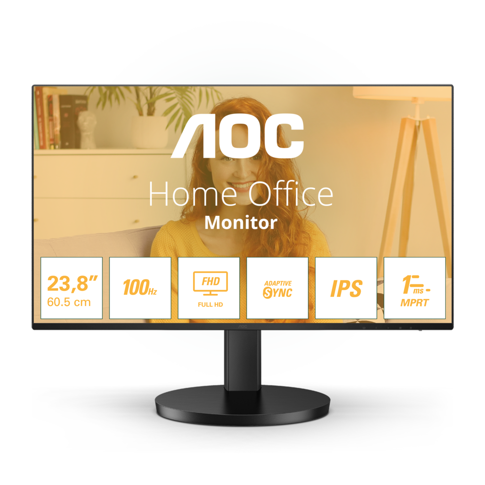 AOC 24B3HA2 60,5m (23,8") FHD IPS Office Monitor 16:9 VGA/HDMI 100Hz Sync 1ms