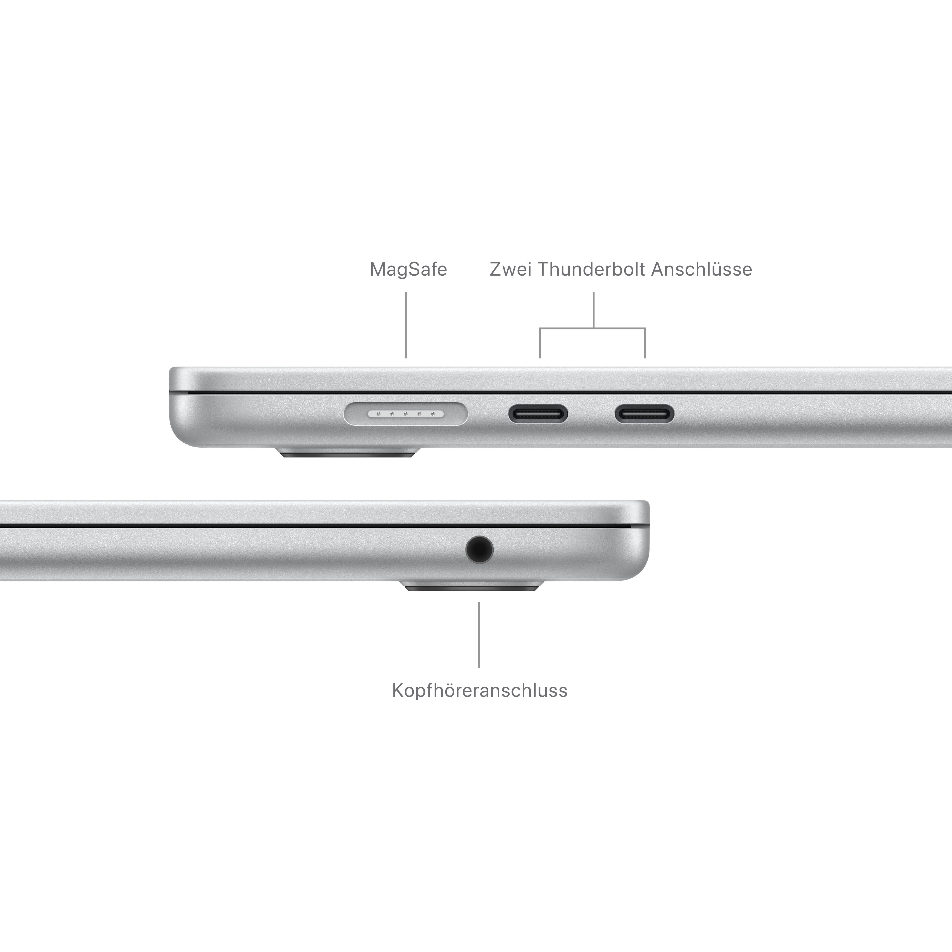 Apple MacBook Air 15,3" 2024 M3/8/256GB SSD 10C GPU Silber MRYP3D/A