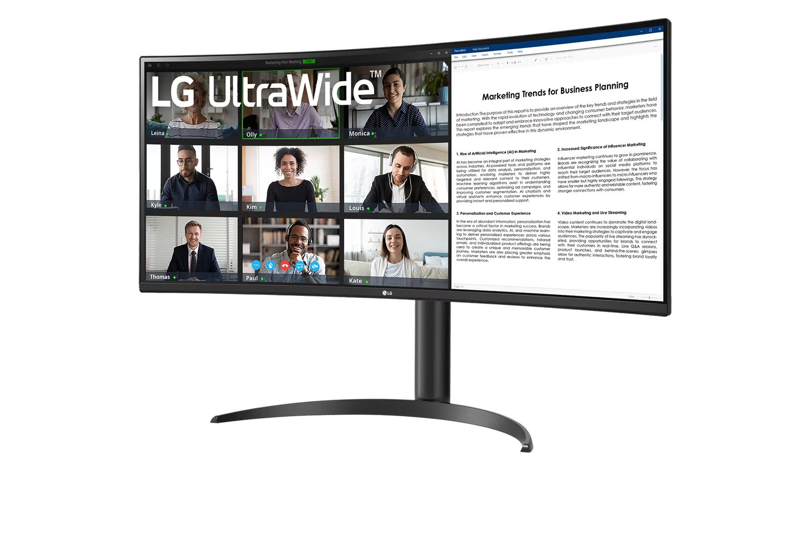 LG 34WR55QC-B.AEU 86.4cm (34") UWQHD 21:9 VA curved Monitor HDMI/DP/USB-C