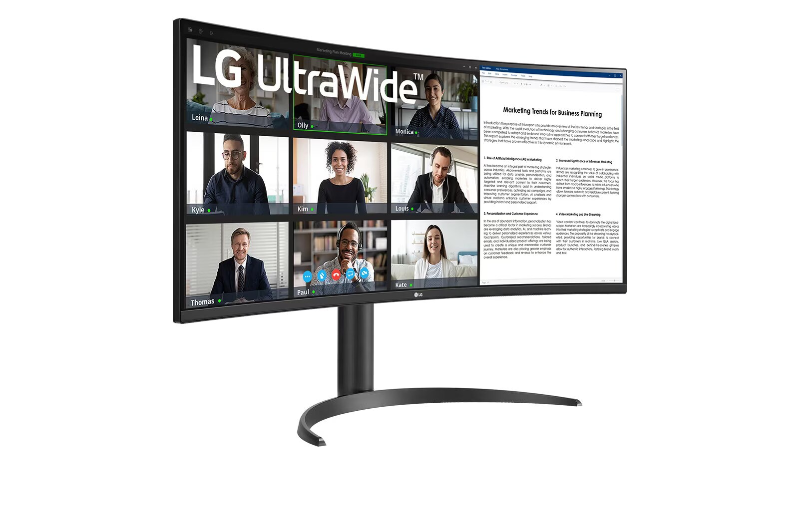 LG 34WR55QC-B.AEU 86.4cm (34") UWQHD 21:9 VA curved Monitor HDMI/DP/USB-C