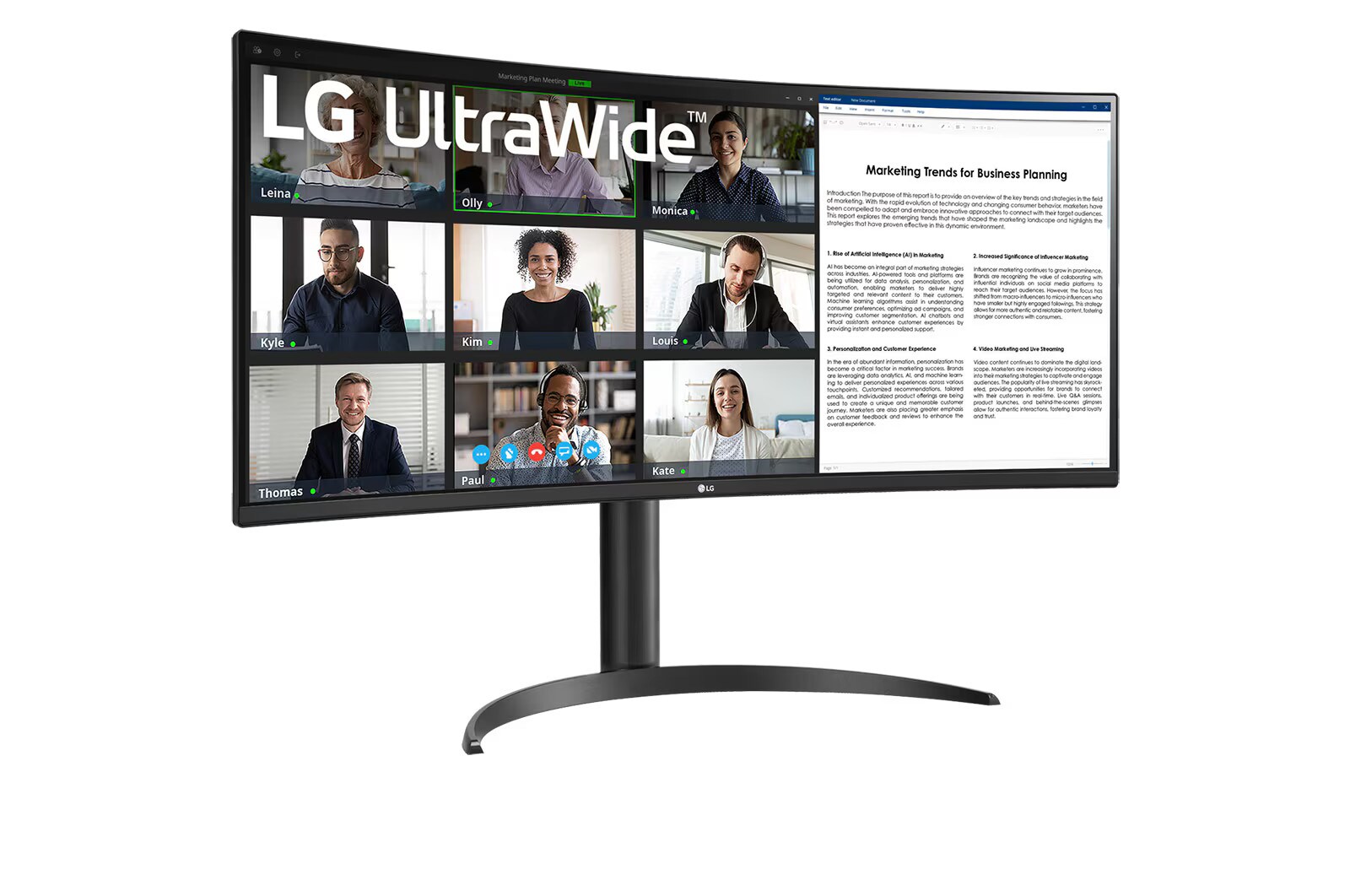 LG 34WR55QC-B.AEU 86.4cm (34") UWQHD 21:9 VA curved Monitor HDMI/DP/USB-C