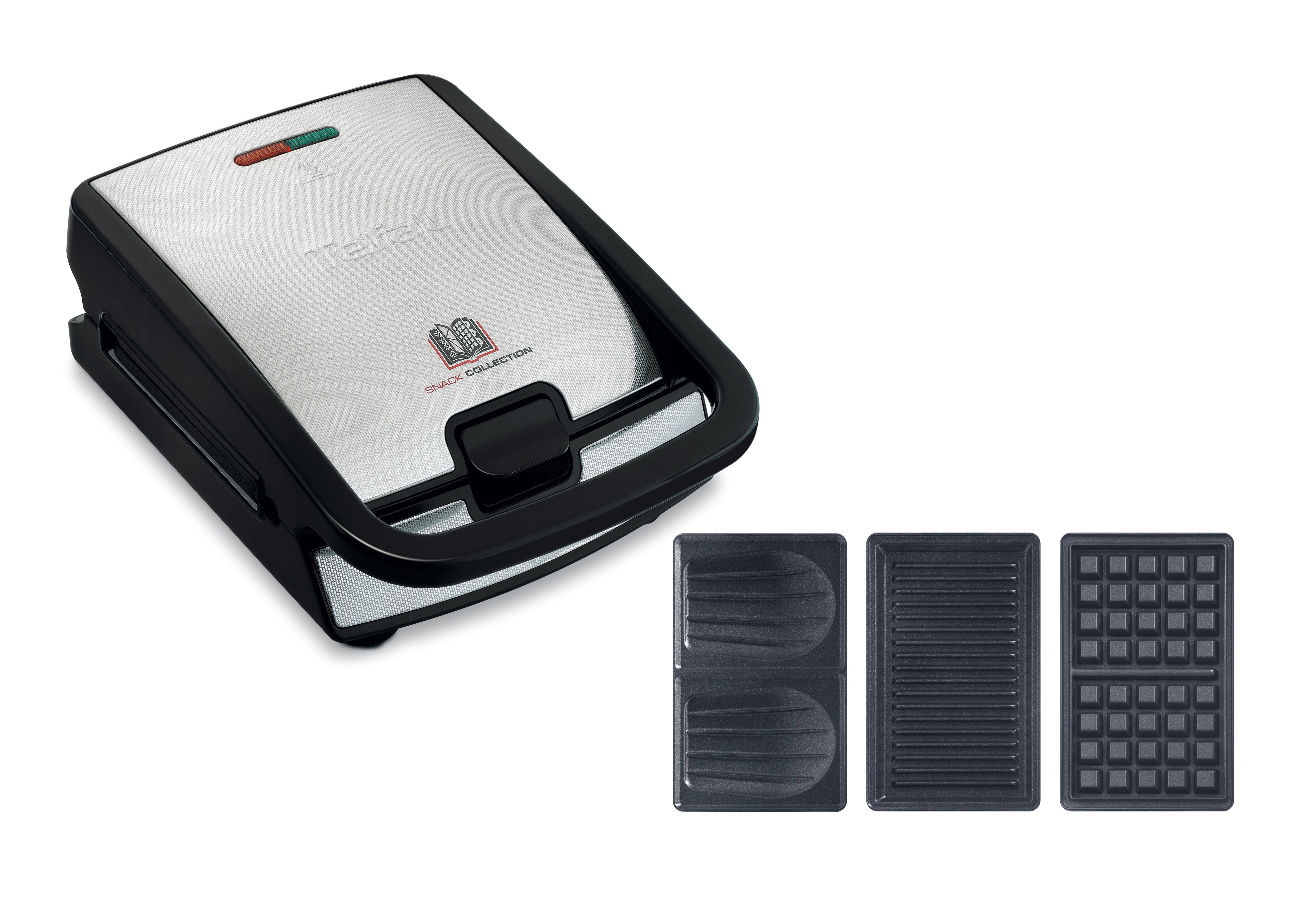 Tefal SW 852D Waffeleisen Snack Collection Schwarz/Edelstahl